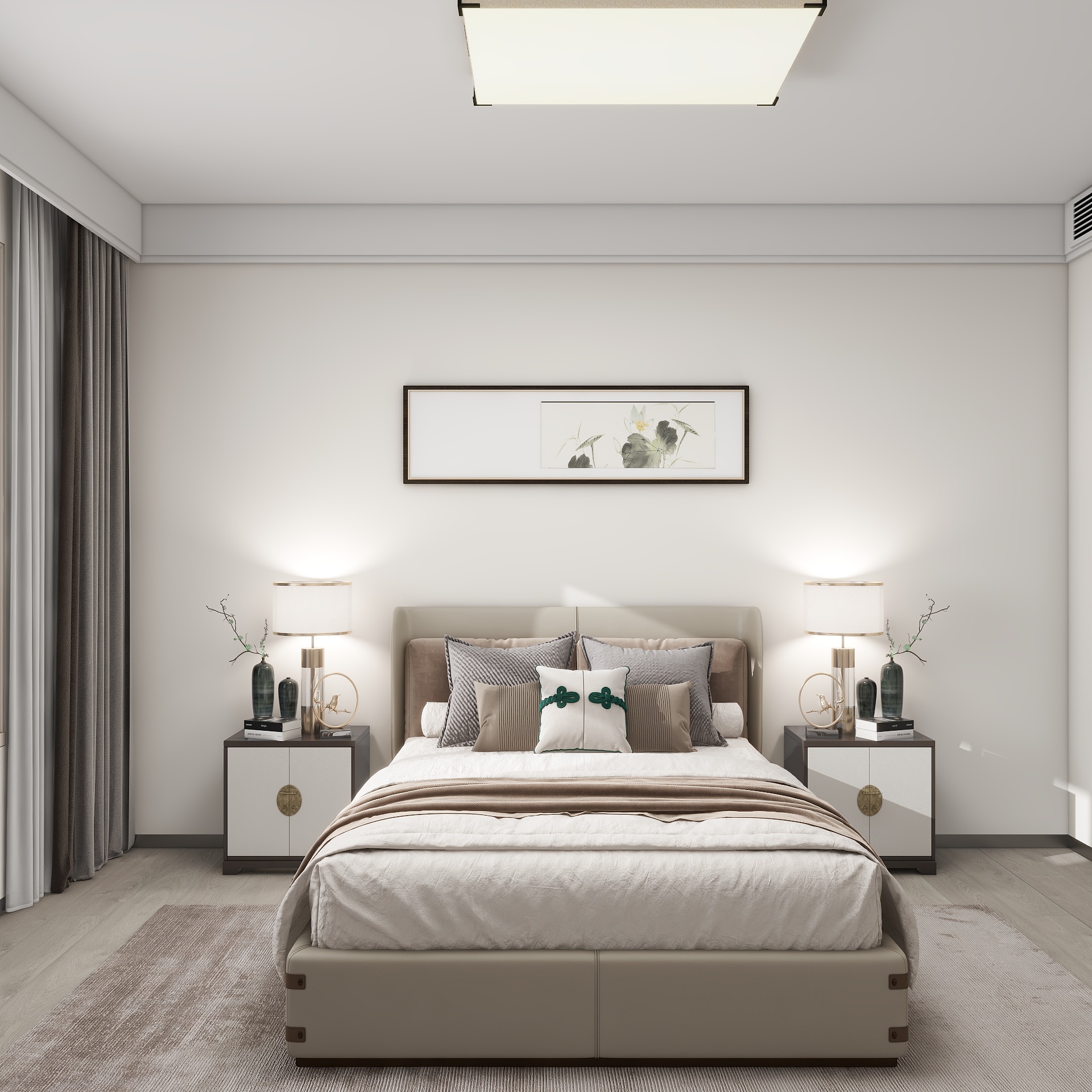 吴爽-122m²新中式风格设计装修效果图