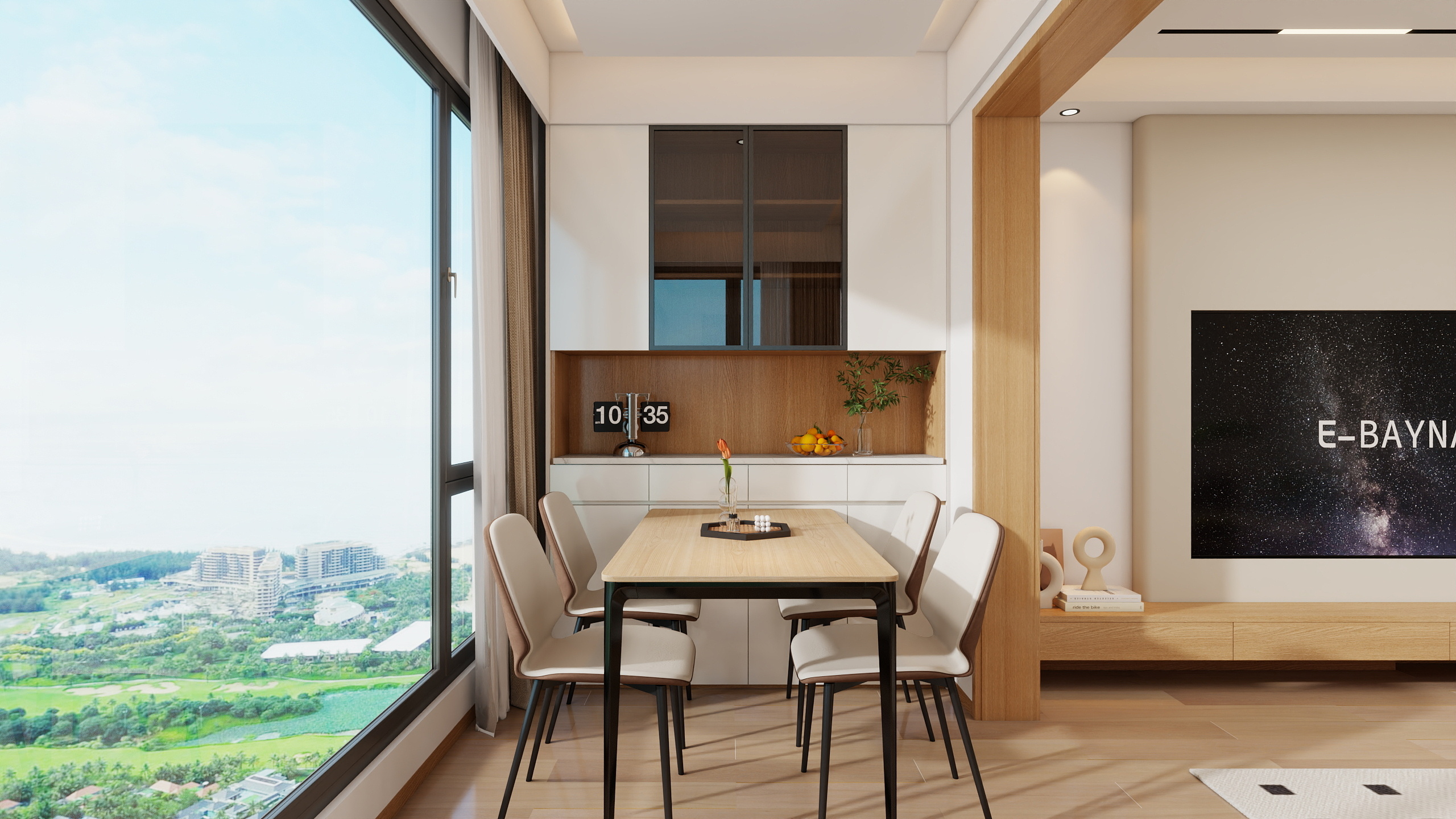 李青越-87方复式原木奶油风格两居室样板间装修效果图