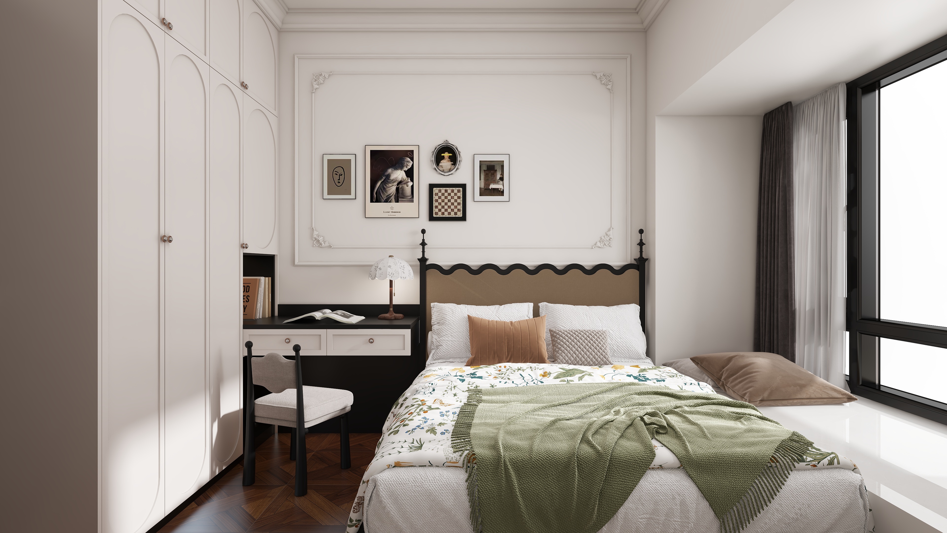 YZXDesign-曦江润府、中古风装修效果图