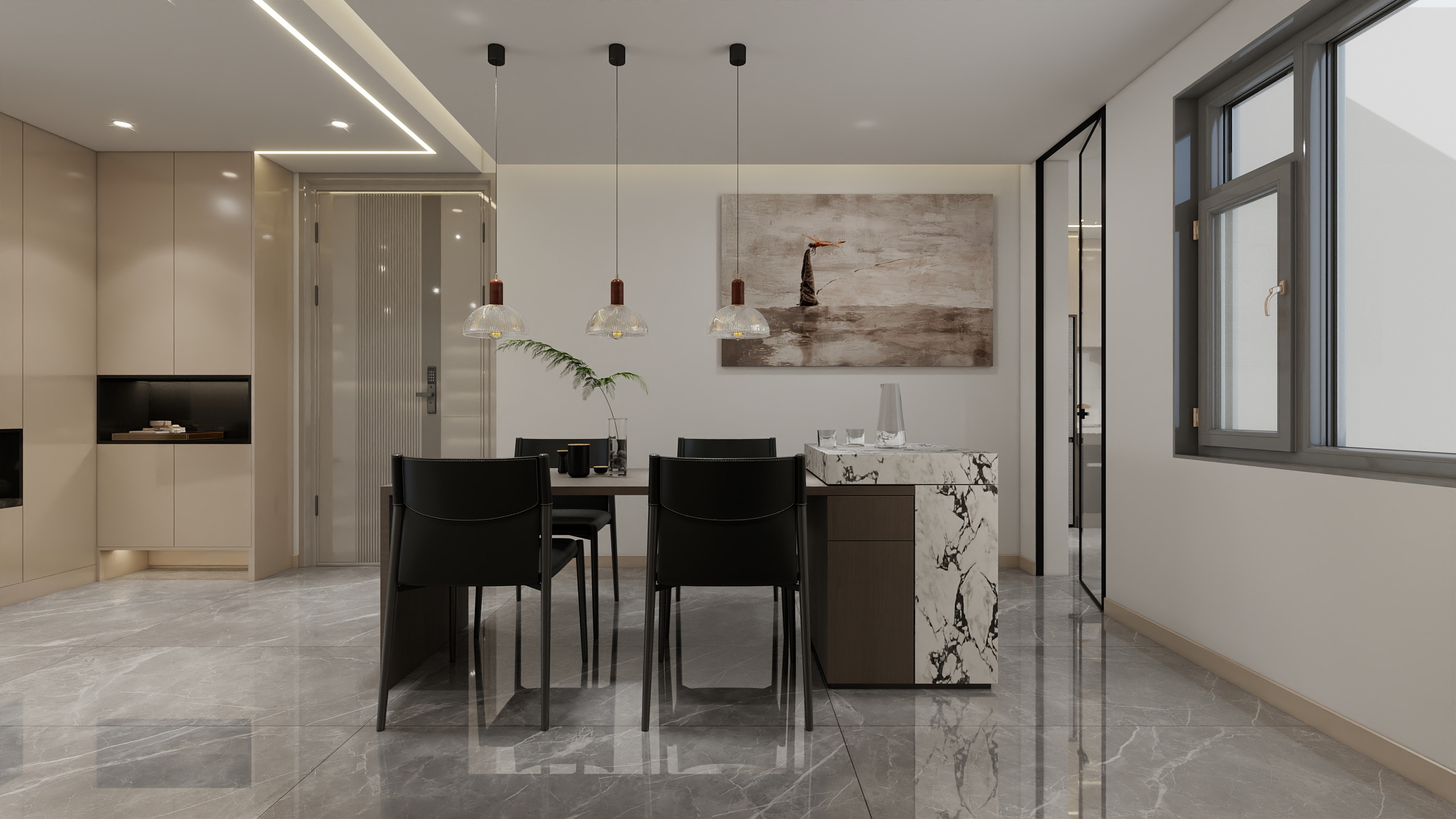 柳渡-观湖美墅224.6㎡意式极简-装修设计方案