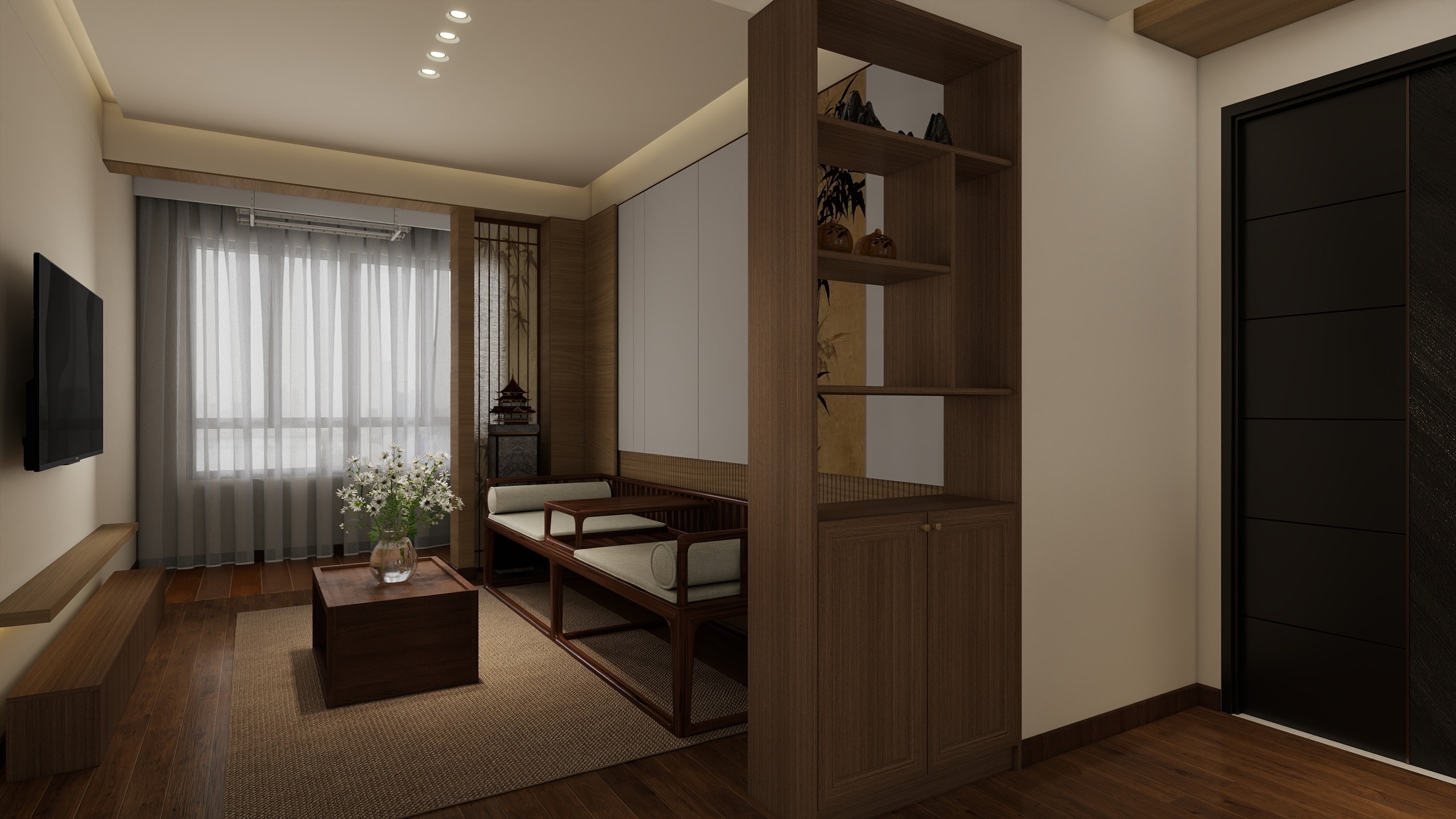 Patrick丶Star-理想城新中式66㎡2室装修效果图