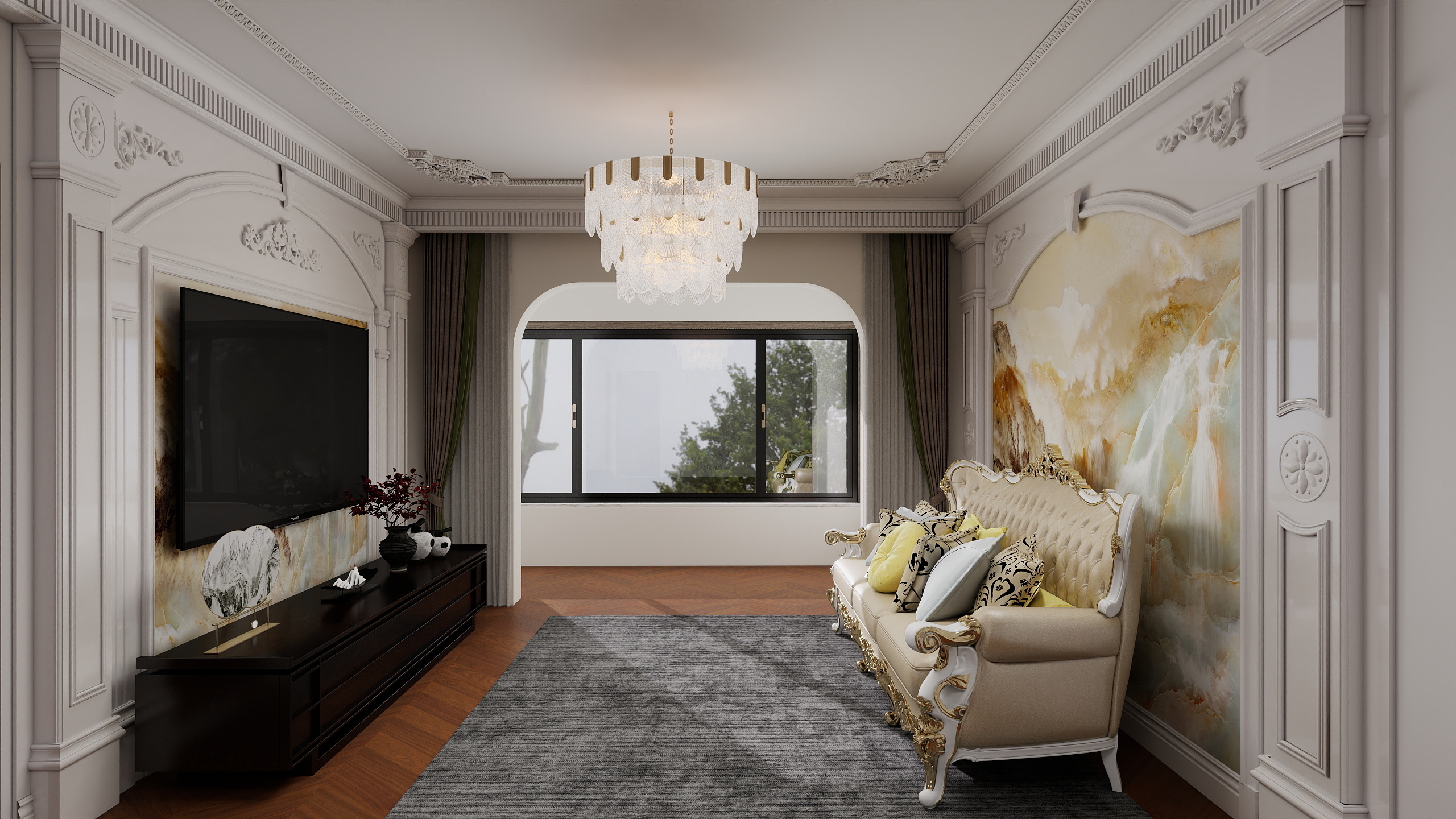 粘氏装饰装修有限工程公司-116㎡3室装修效果图