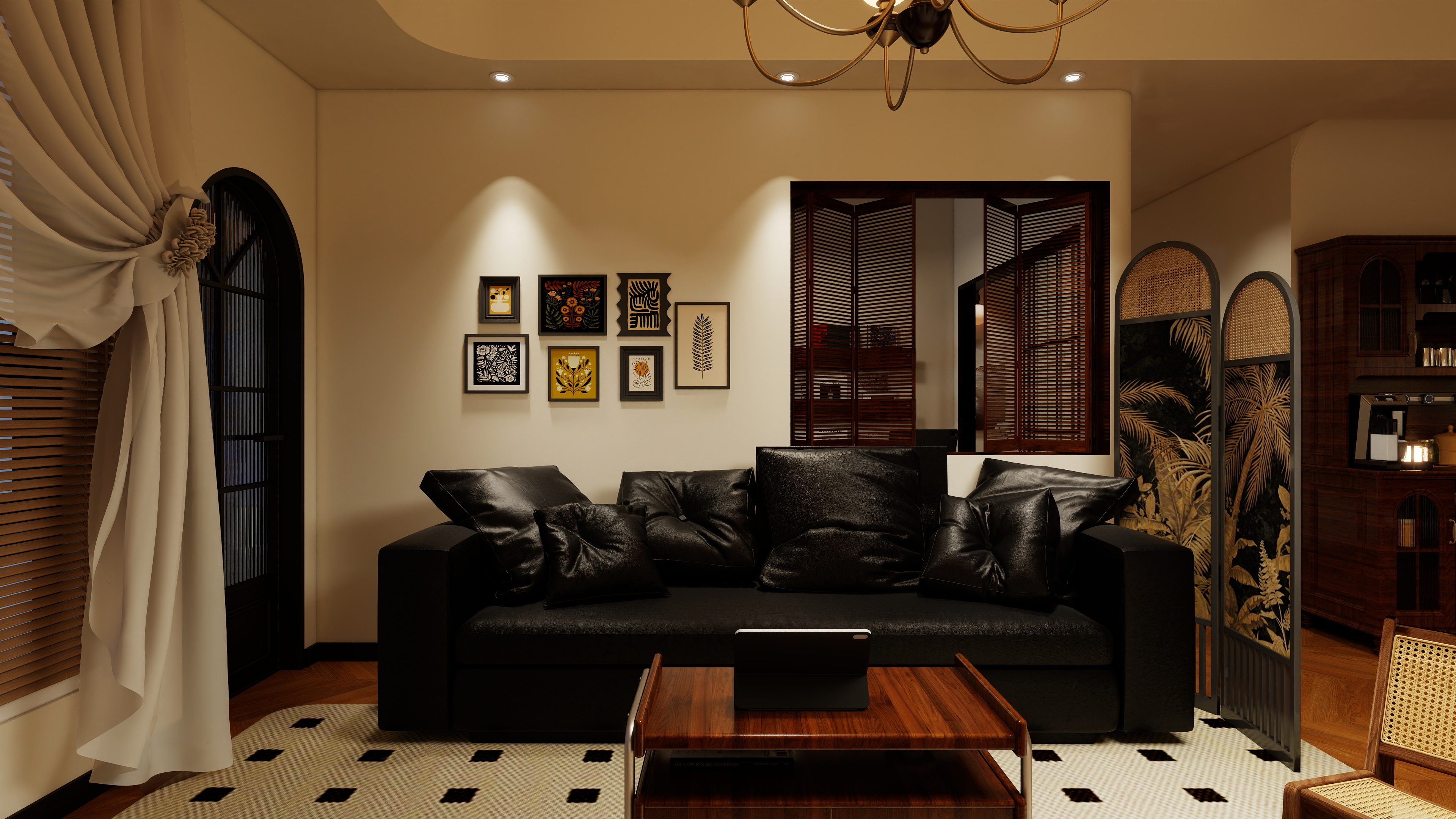 大鱼的家-法式中古风110㎡3室装修效果图