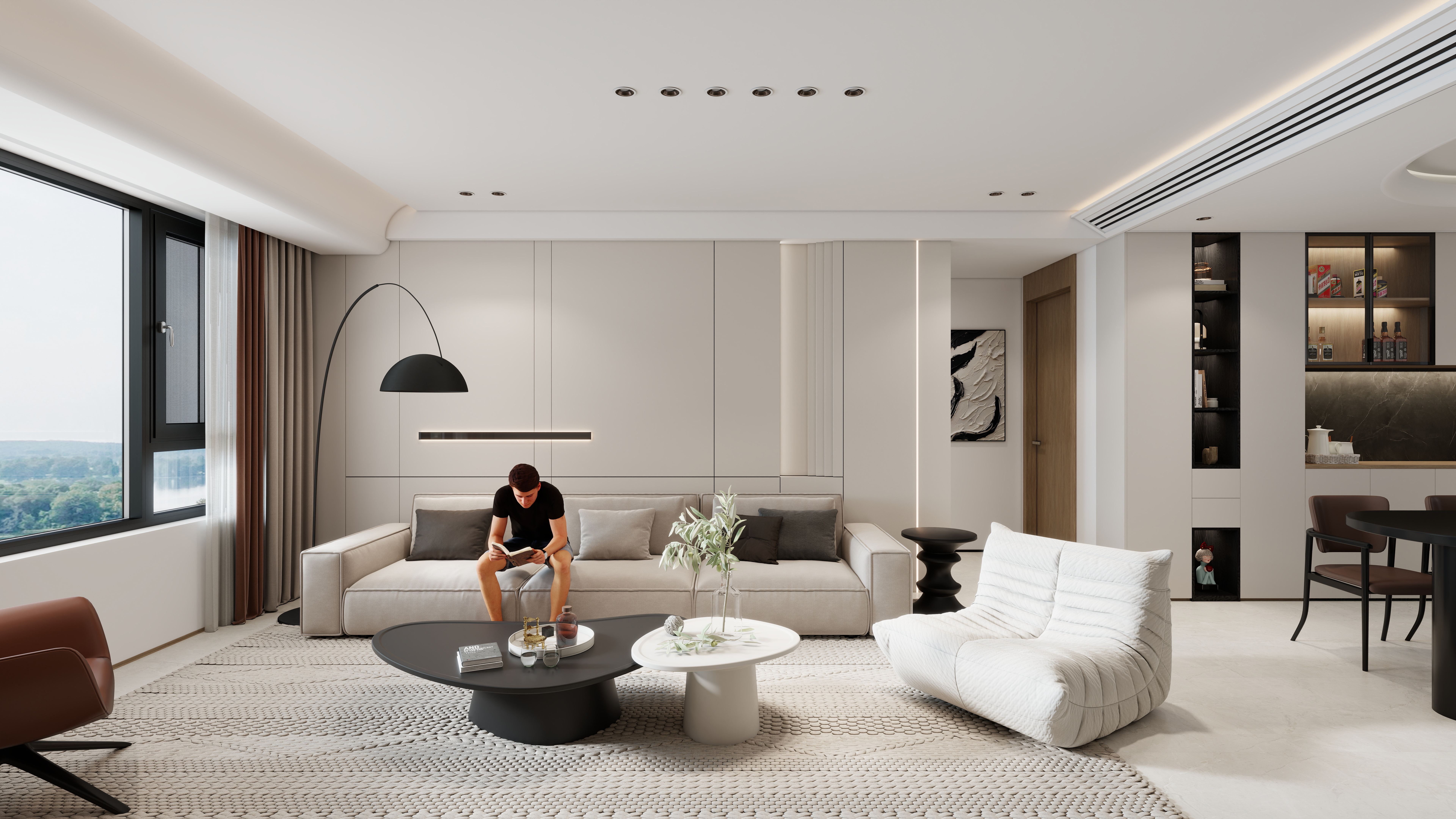 栖恒设计-『意识极简』140平米|现代3居室-装修设计方案