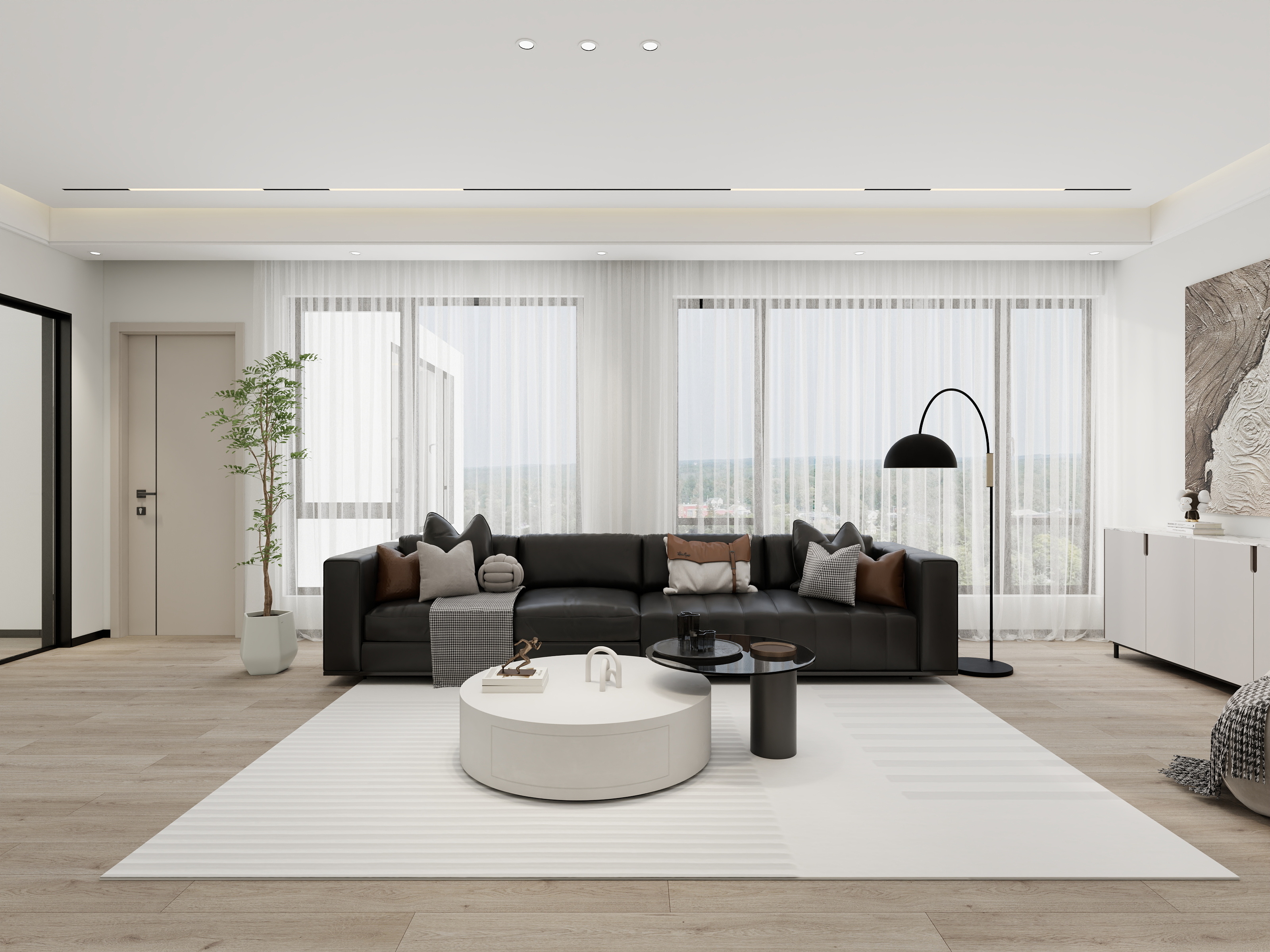 李青越-200平方现代自建房四居室样板间装修效果图