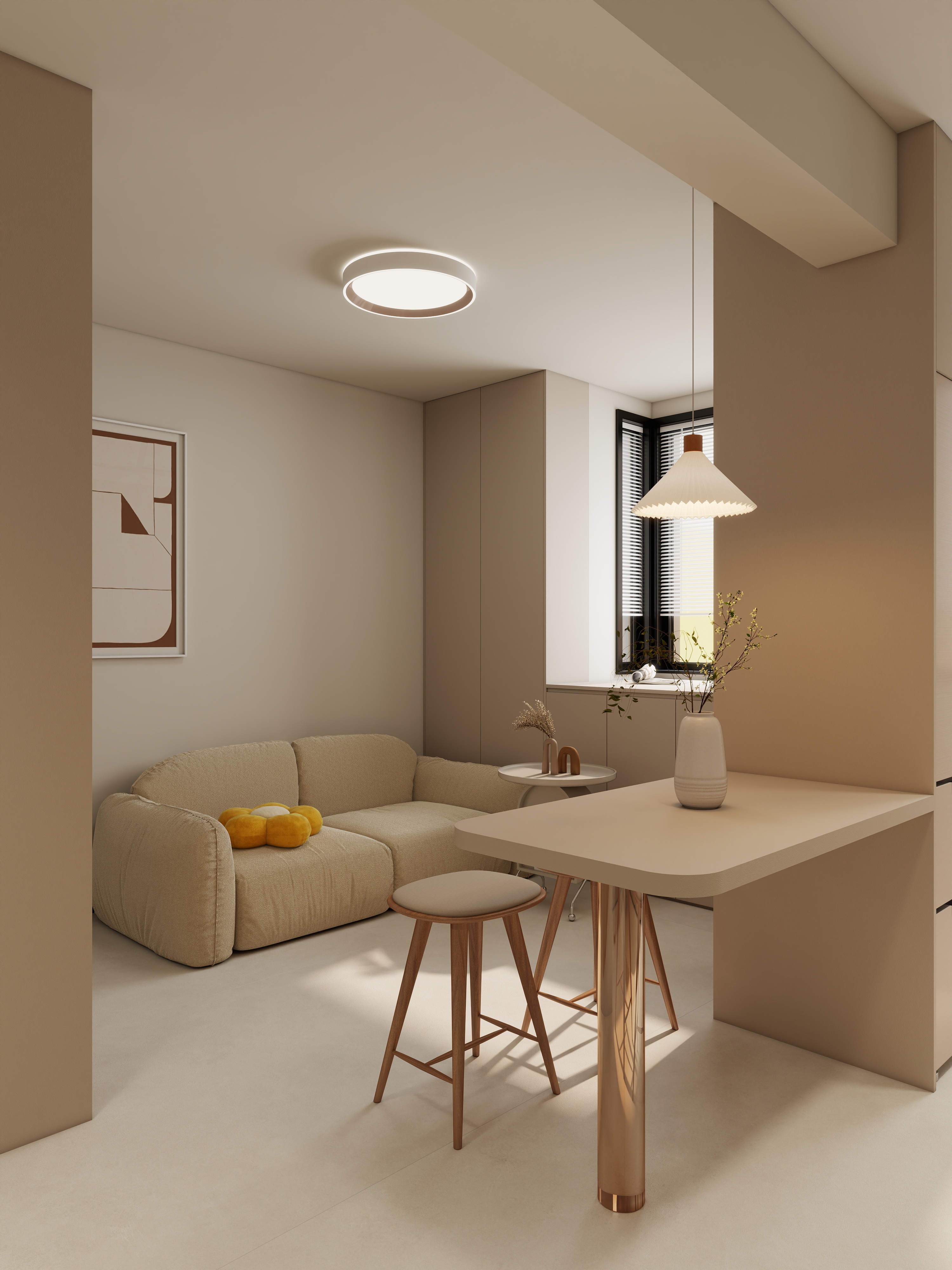 孙有权-『2025-2』39平丨原木奶油风单身公寓装修效果图