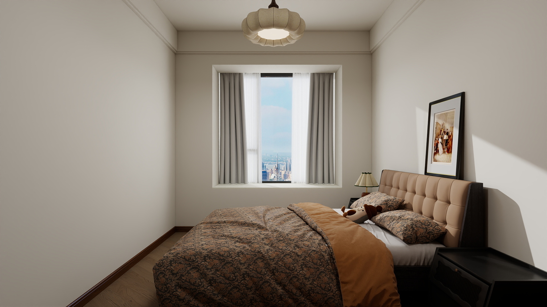 STARS星空设计-玫瑰园复古风81㎡2室装修效果图