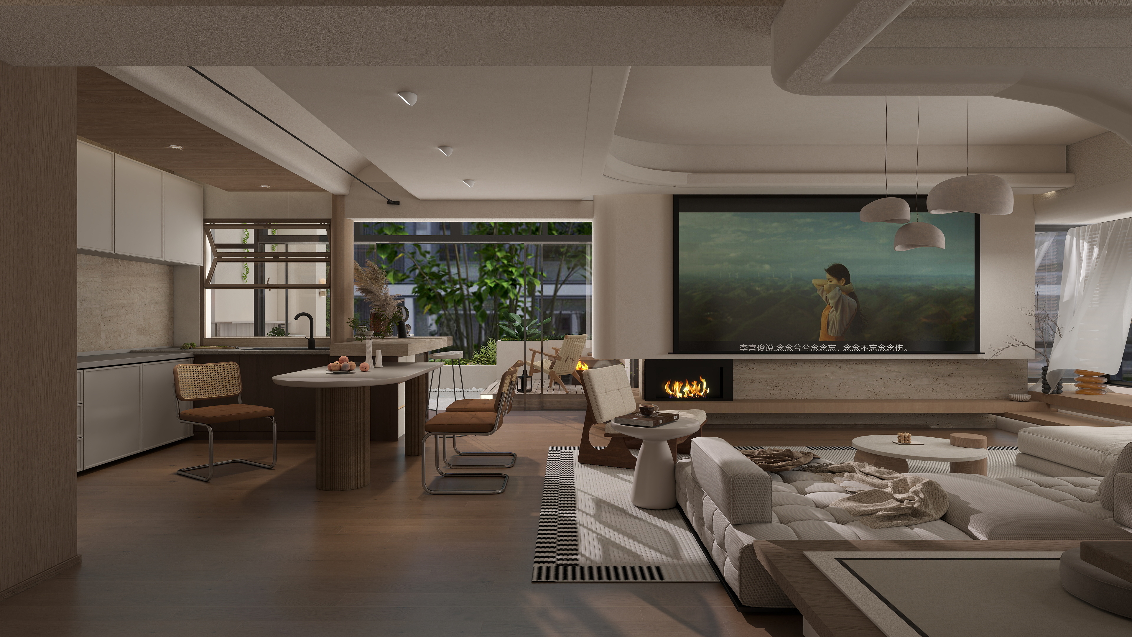 曾如意-【万科鸣翠】128平三室装修效果图