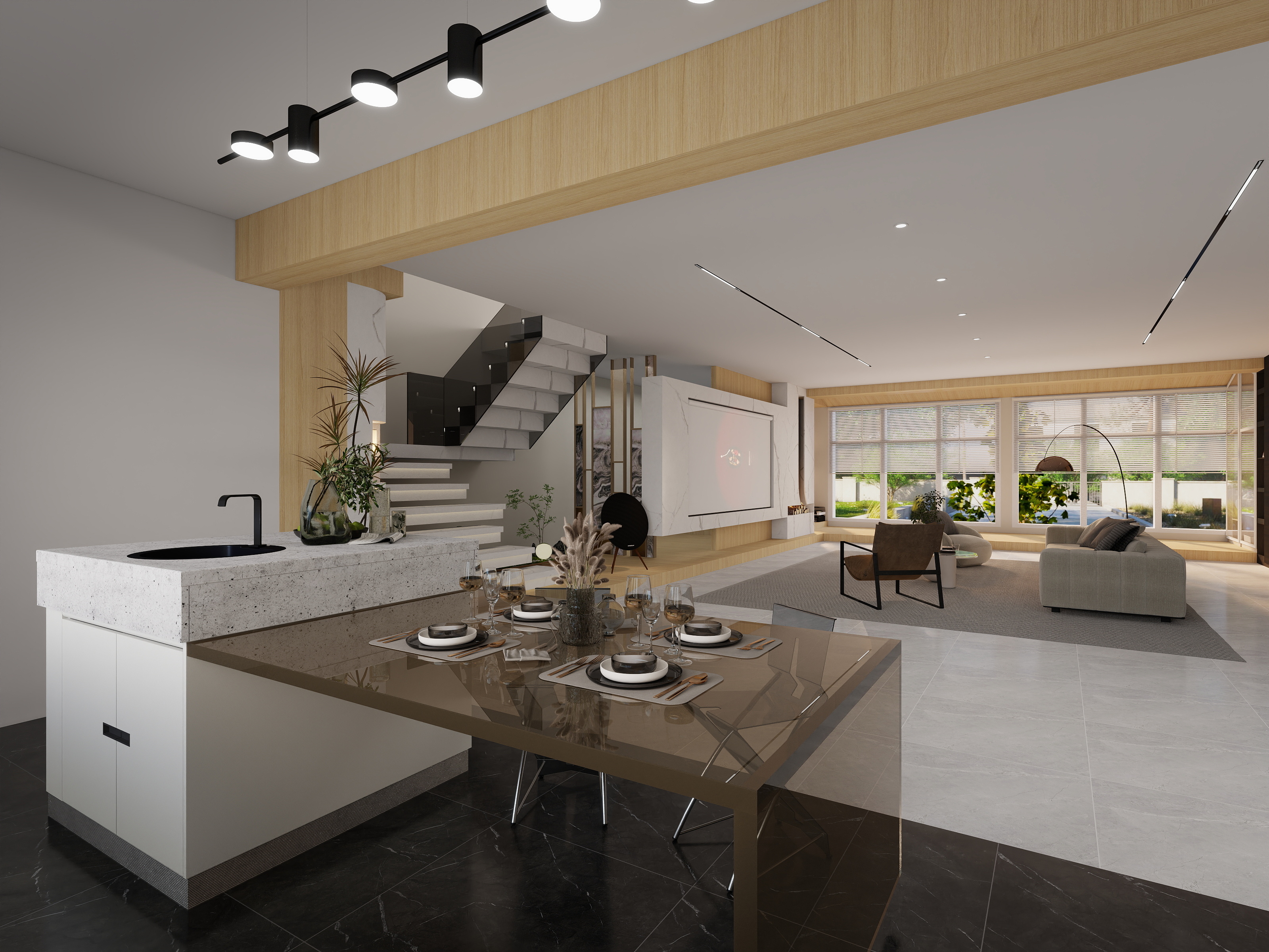 佰盛设计-现代简约167㎡装修效果图