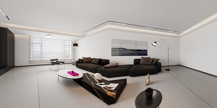 励志成为3d高手-现代客厅灯光测试-装修设计方案