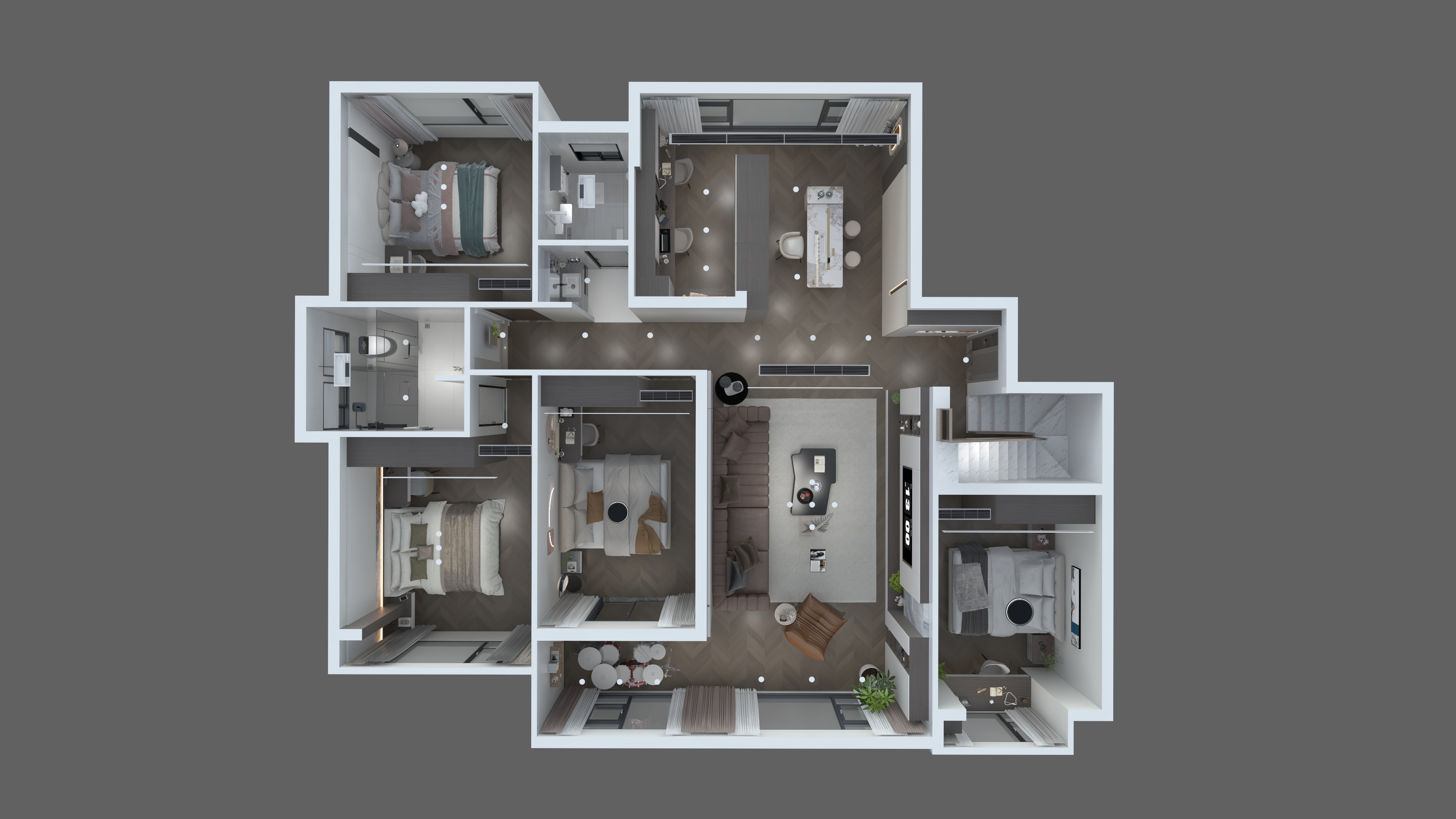 赣州景奕设计-中央公园12栋901复式楼-装修设计方案