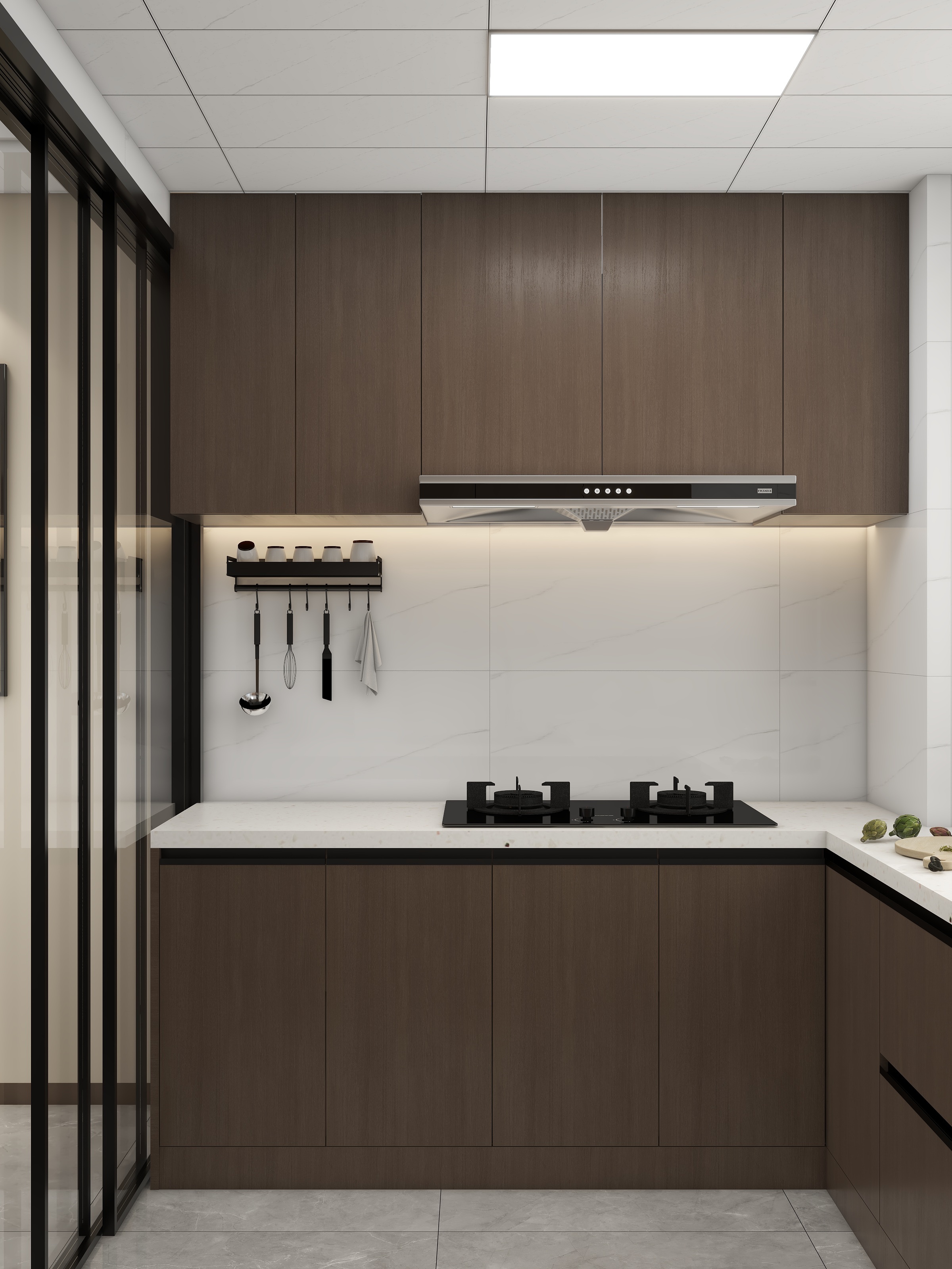 李青越-100平方简中式三居室样板间装修效果图