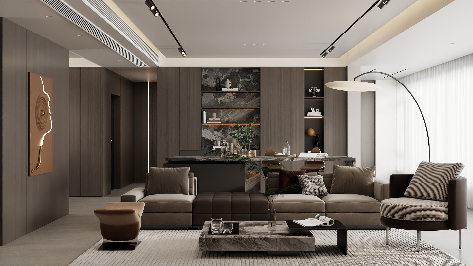 吴爽-【钱潮】—141m²现代简约风格设计-装修设计方案