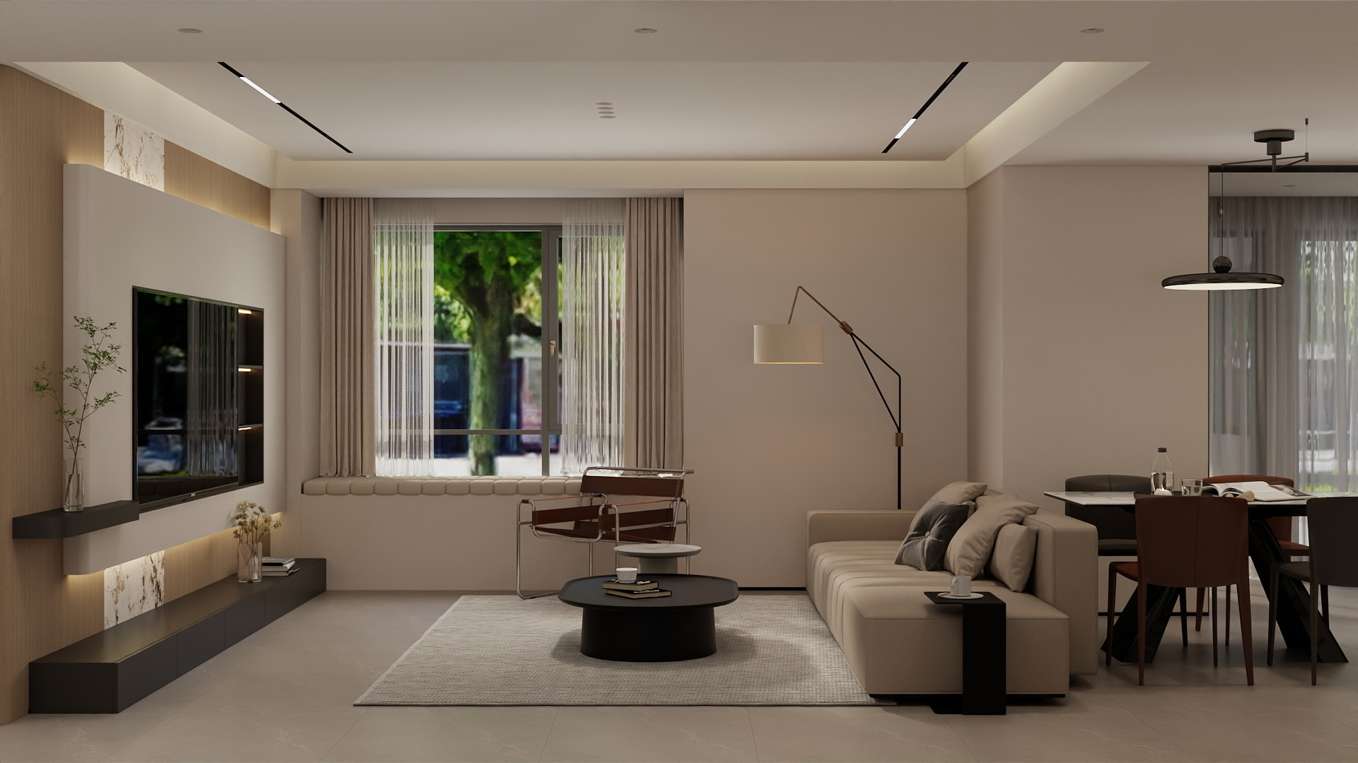 吴爽-180m²现代风格设计装修效果图