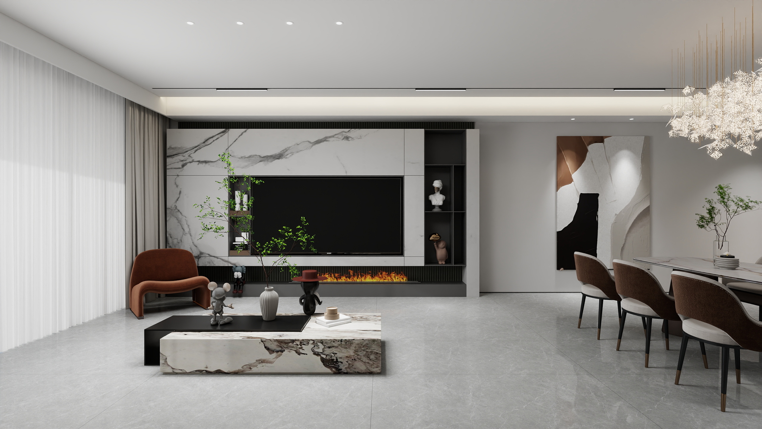 STARS星空设计-骏景花园现代简约125㎡3室-装修设计方案