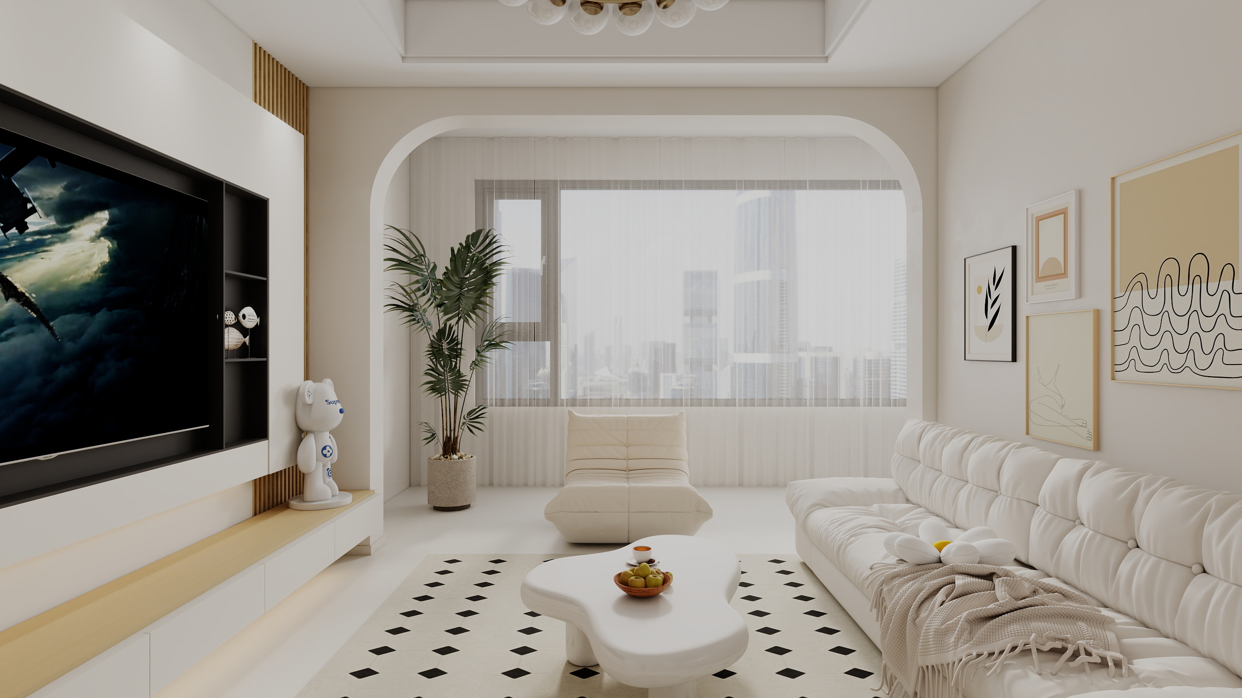 设计-男孩-龙湖120三室装修效果图