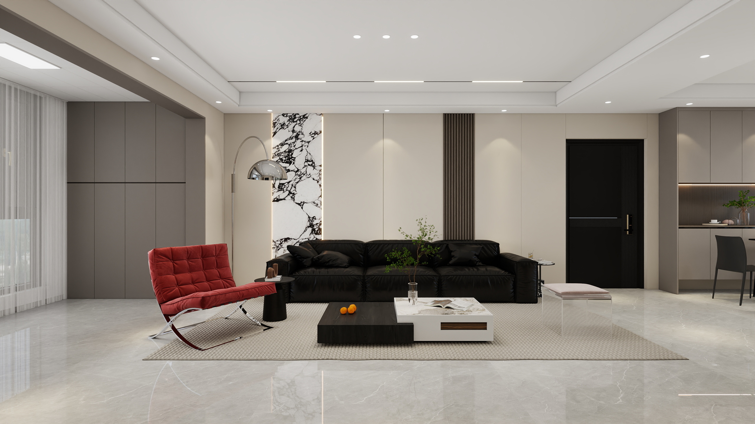 李青越-140方现代四居室样板间装修效果图