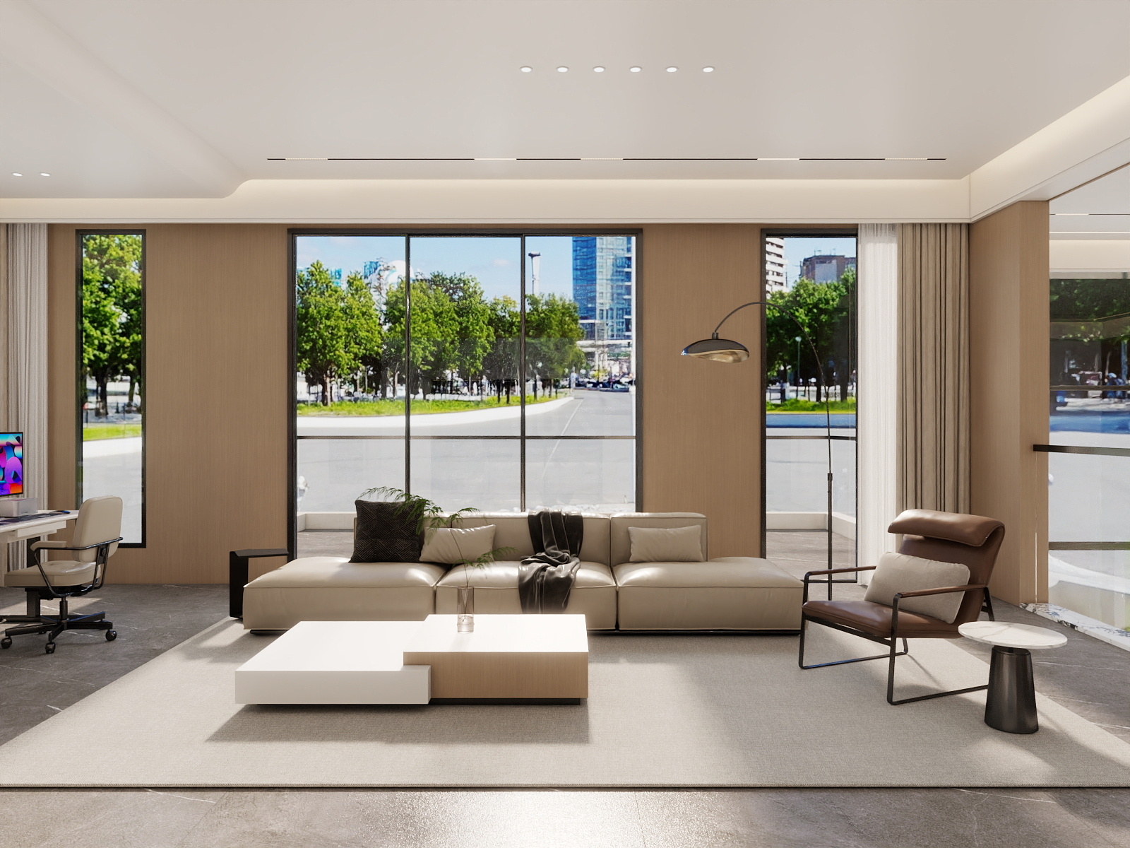 吴爽-490m²现代轻奢风格别墅装修效果图