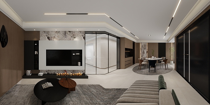 汇伟设计-意式1楼-装修设计方案