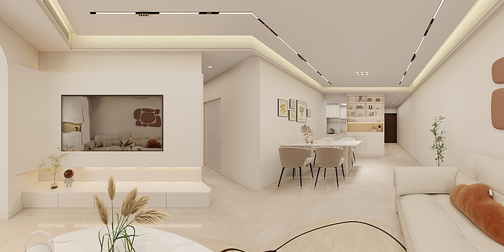 紫薯茗-壹号公馆-简约奶油风格-装修设计方案