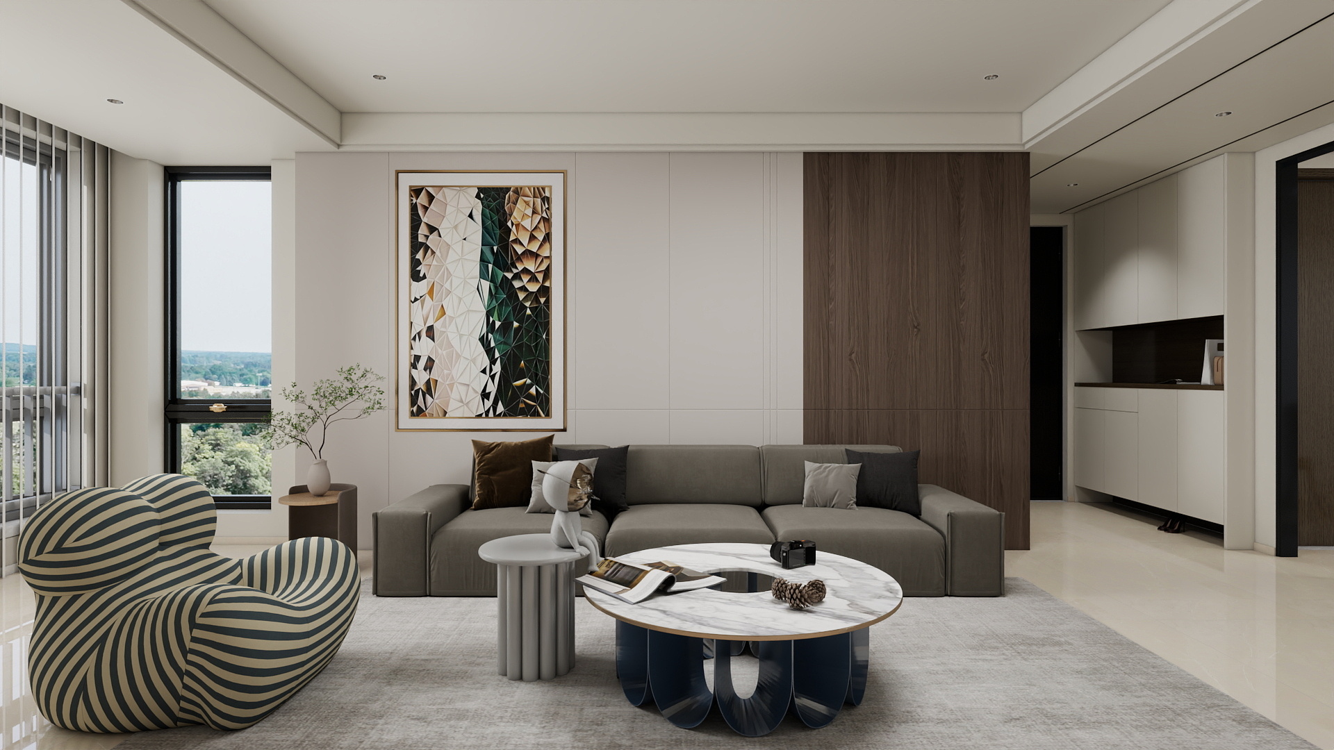 500一套_韩昊霖-现代风99㎡3室装修效果图