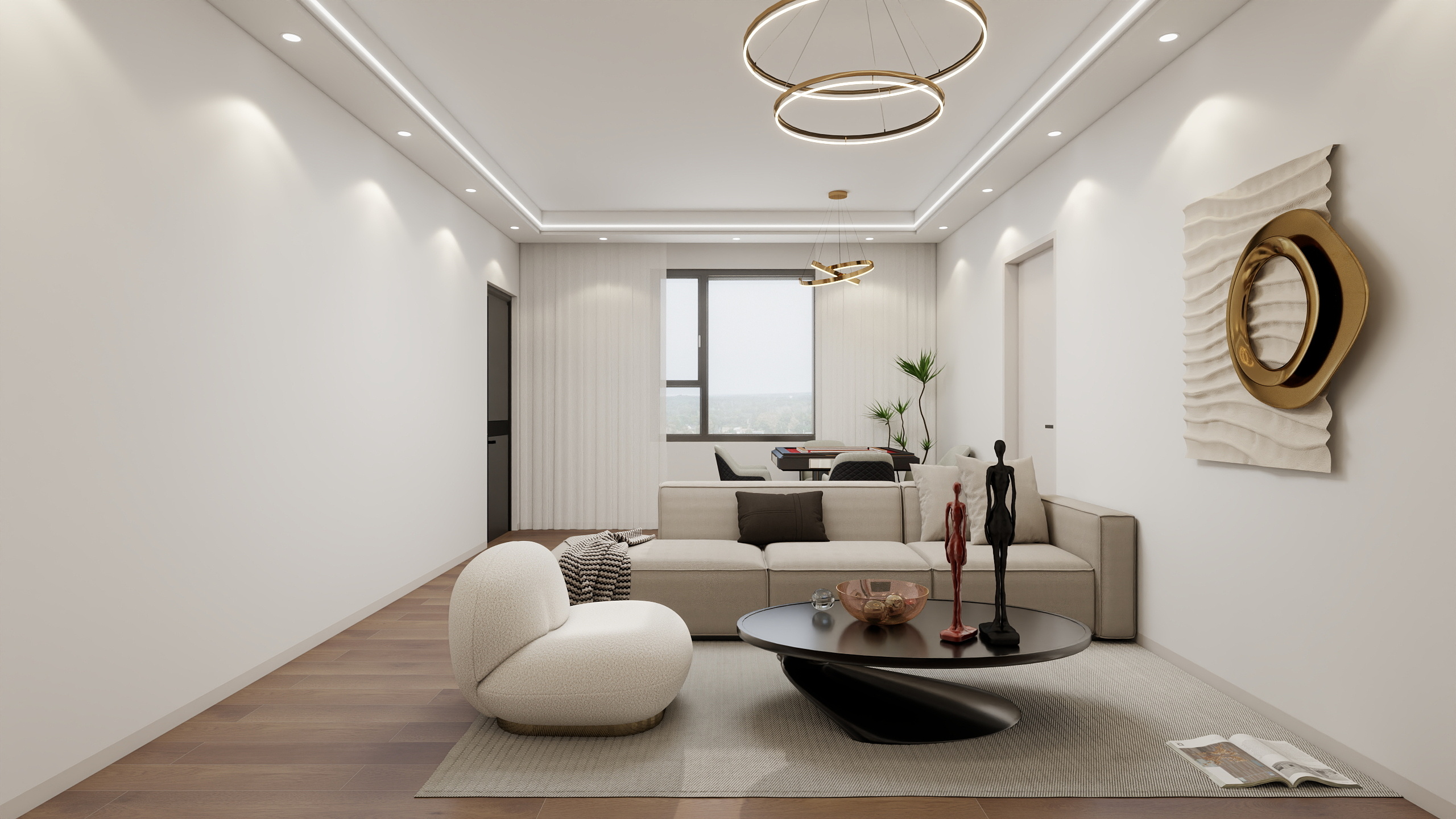 李青越-87方现代两居室装修效果图