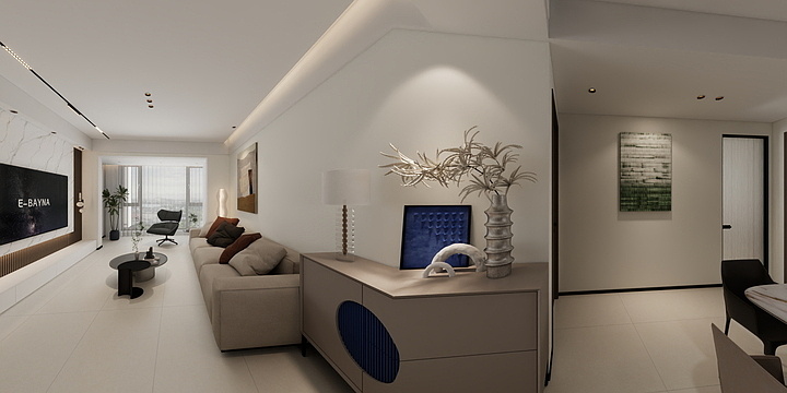 设计师千可-现代简约风格-素色调-装修设计方案