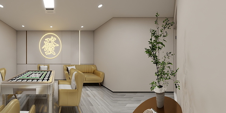 柳州华振装饰有限公司-棋牌室-装修设计方案