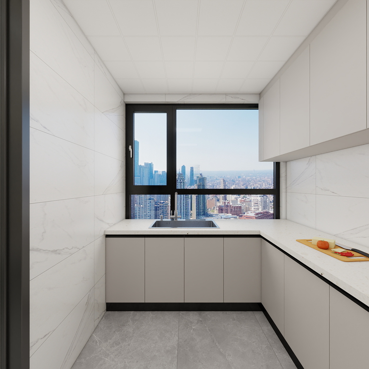 设计丨张超杰-城投·尚境现代风三室两厅装修效果图