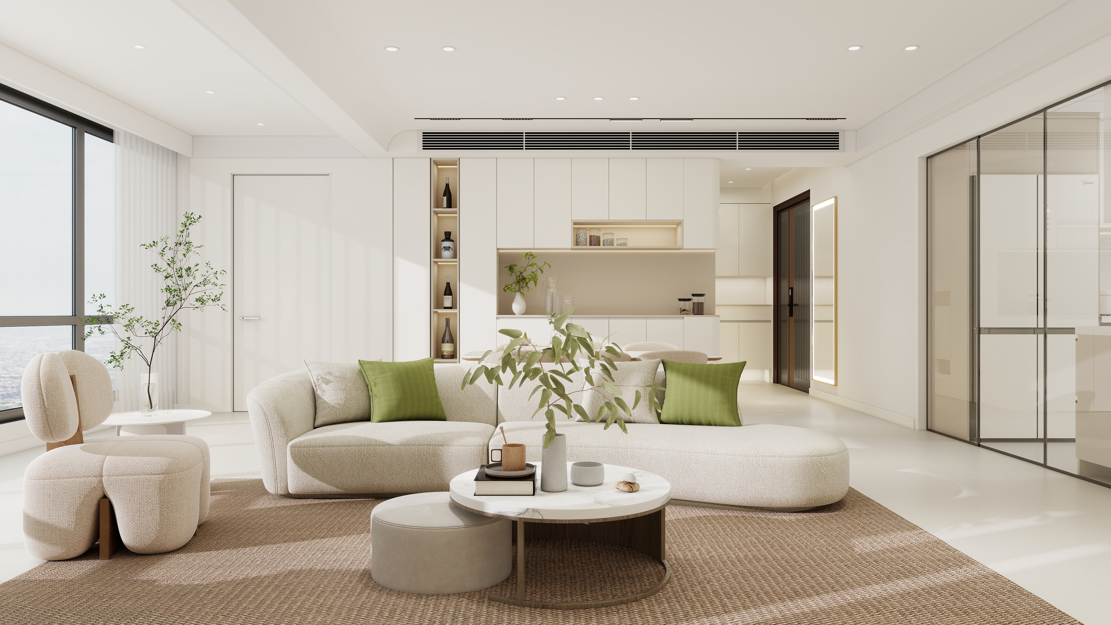 李佳洋-现代奶油风装修效果图