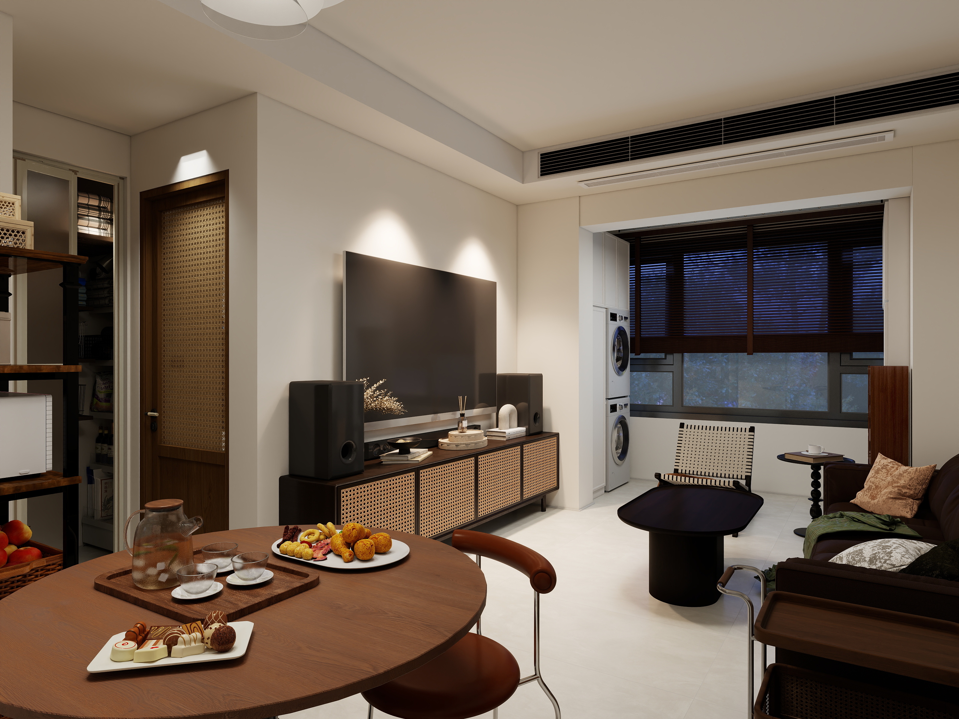 靠谱的成年人-80平有宠家庭中古风设计装修效果图