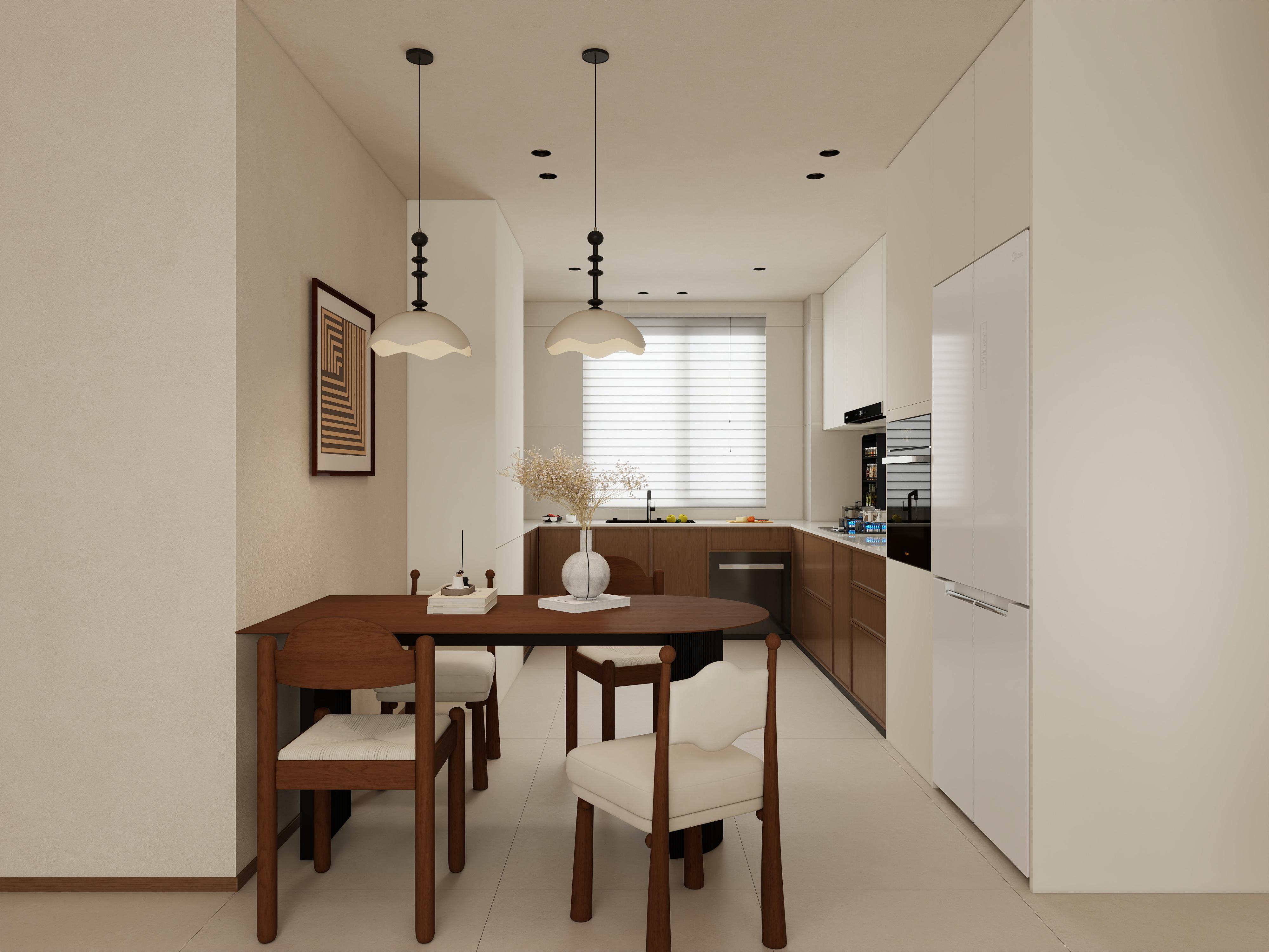 不梵设计-119㎡中古风2室装修效果图