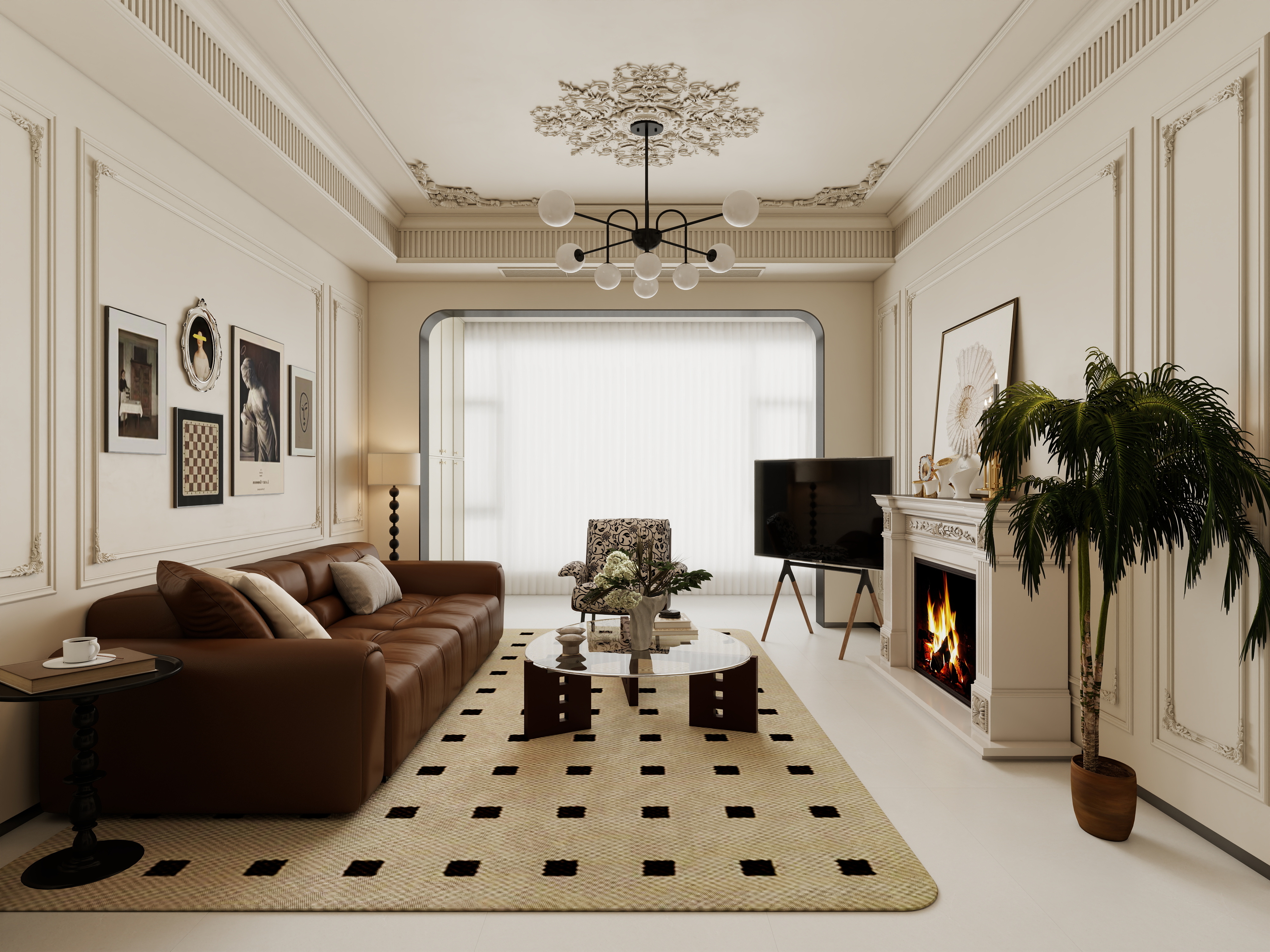 QD设计陈杰龙-法式复古-唐商·中央花园-装修设计方案