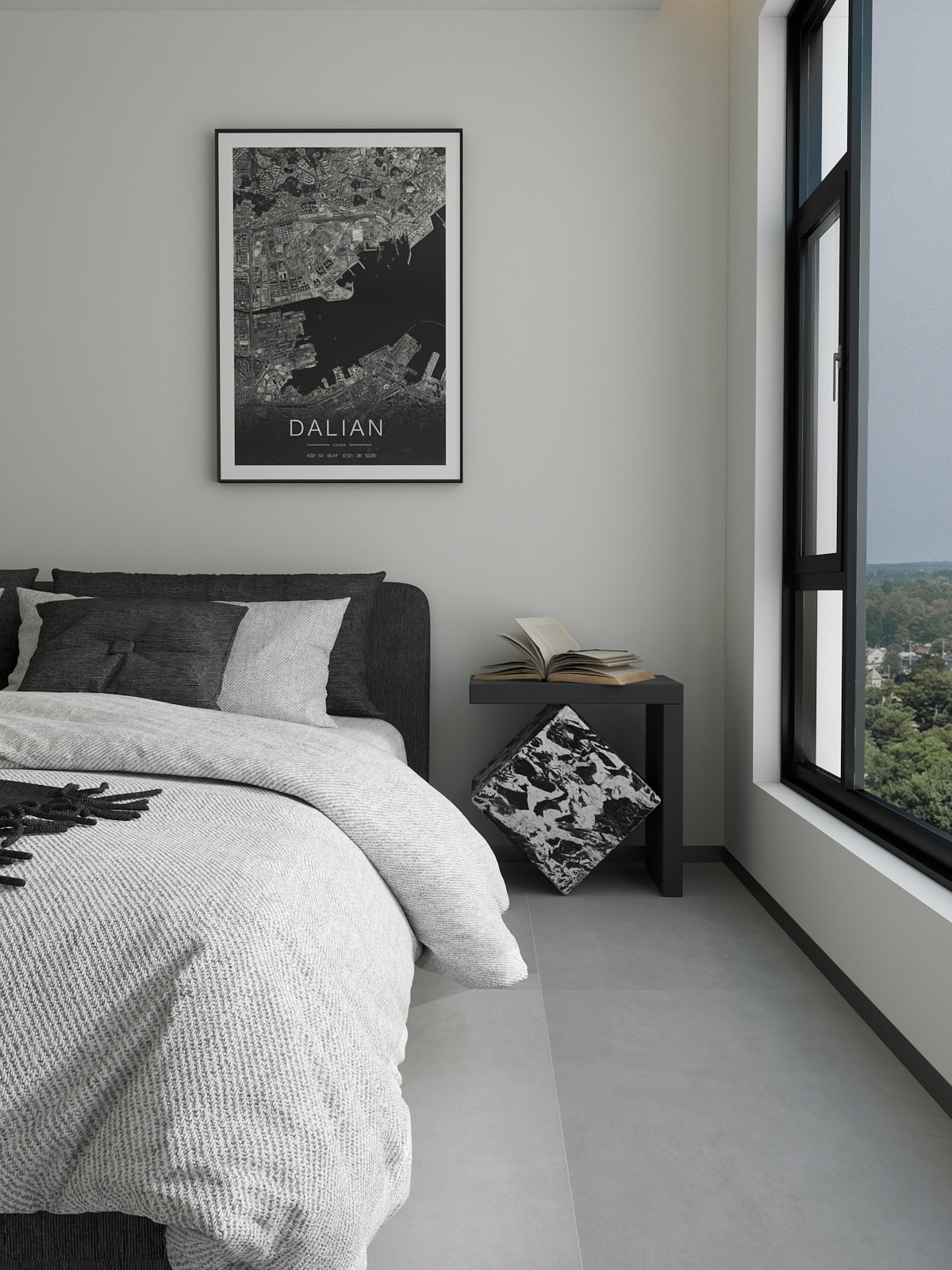 A周素人设计-黑白简约装修效果图