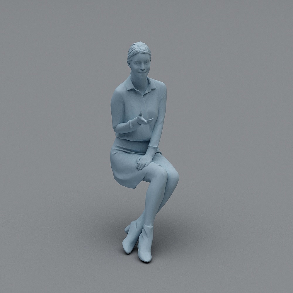 女坐姿33D模型