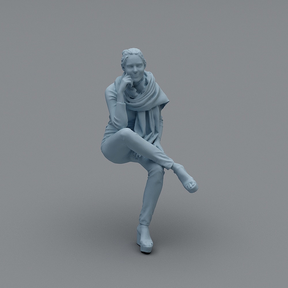女坐姿113D模型