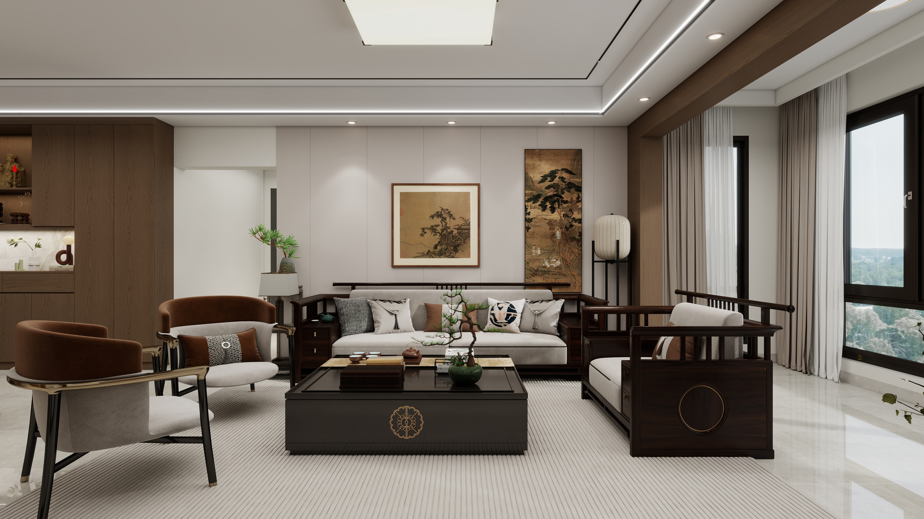 中国大华子-154㎡5室装修效果图