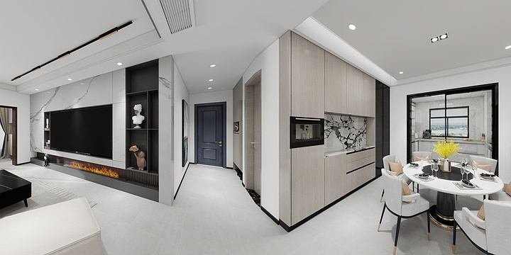 阿柒橙-现代简约118㎡3室-装修设计方案