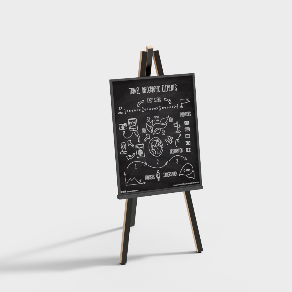 现代展示牌3D模型