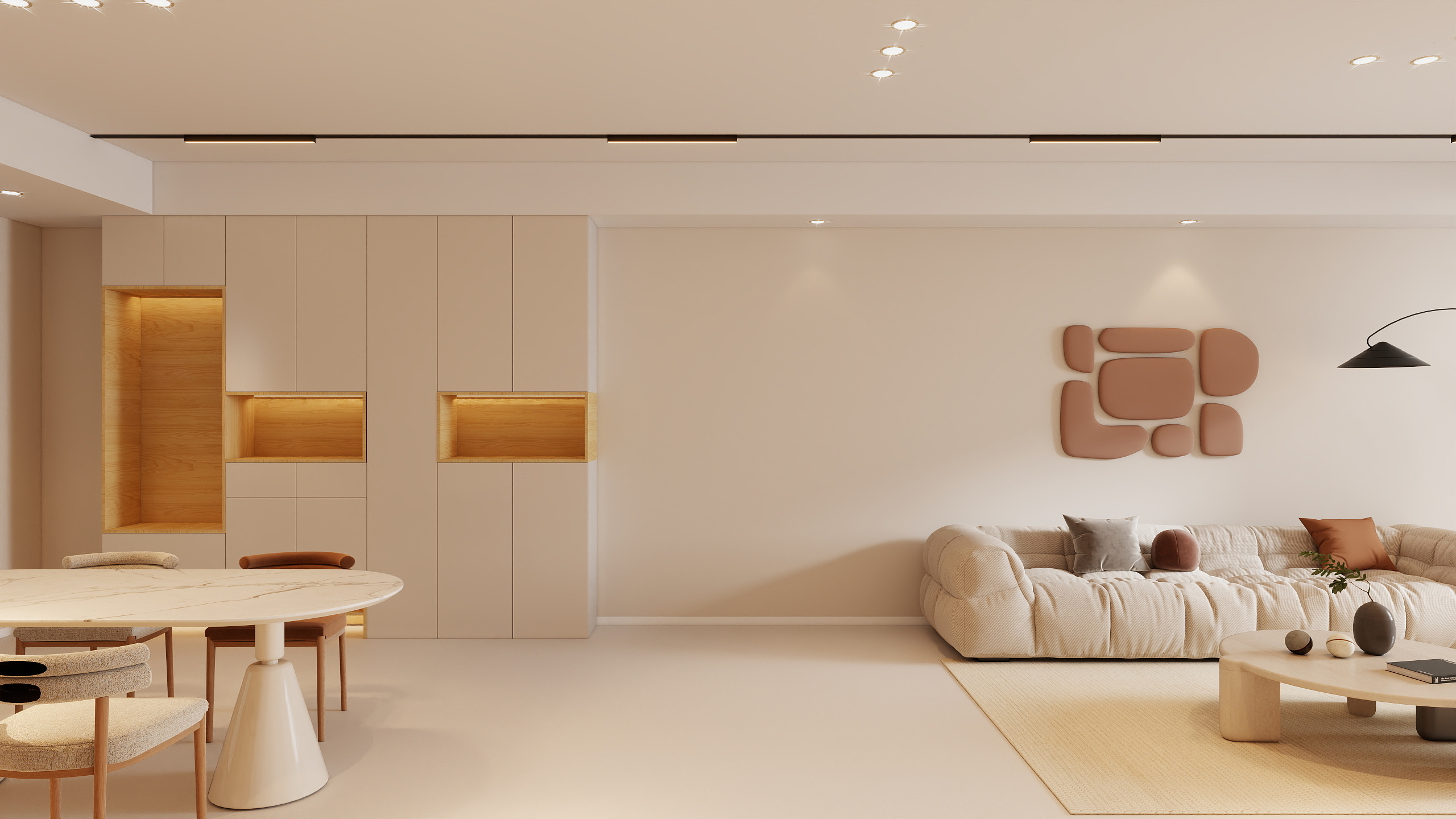 设计师丨时翊-尚城14 奶油风-装修设计方案