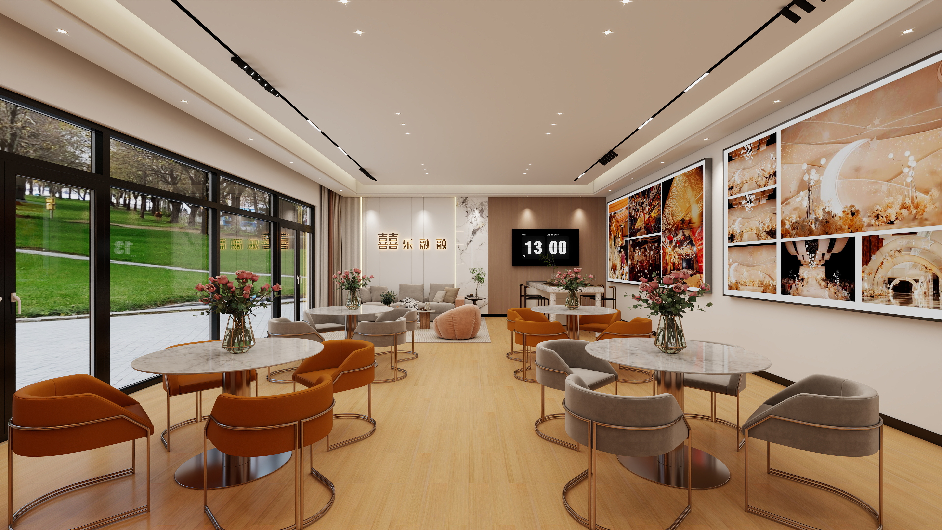 设计丨张超杰-原木风婚庆咨询店装修效果图