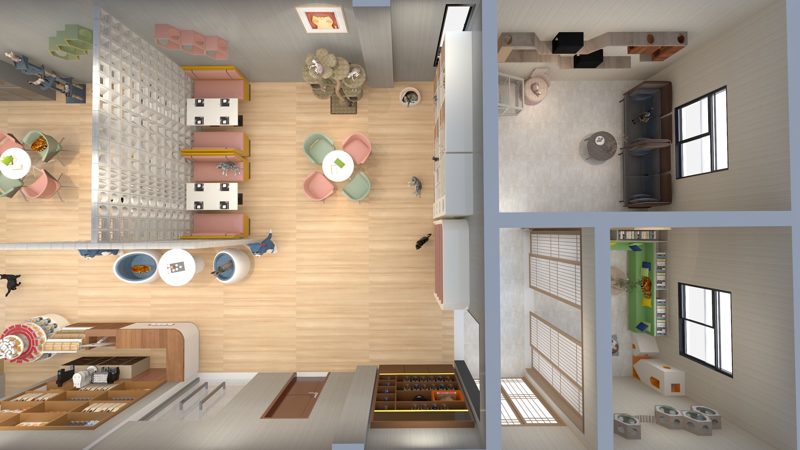 薇-筑梦空间-猫咖馆-装修设计方案