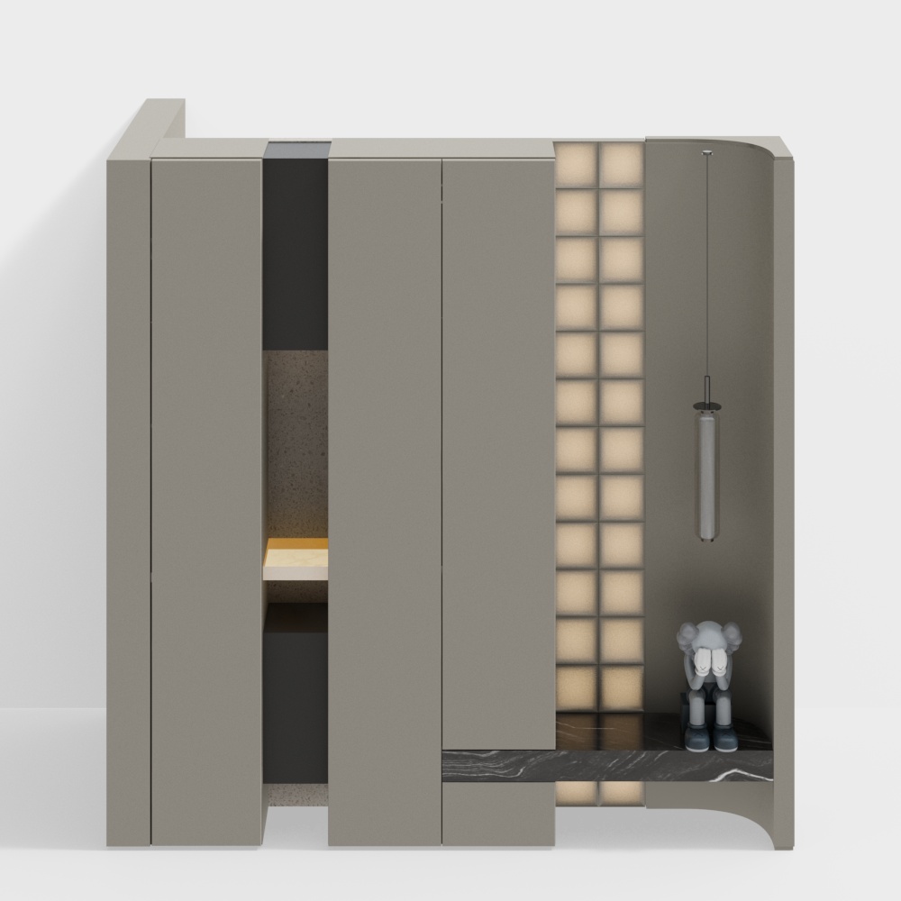现代玄关柜43D模型
