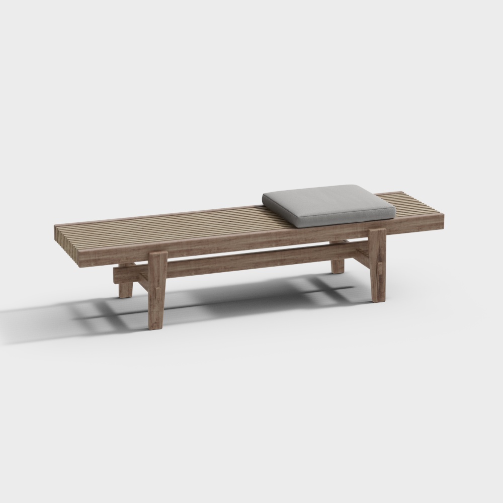 侘寂风长凳3D模型