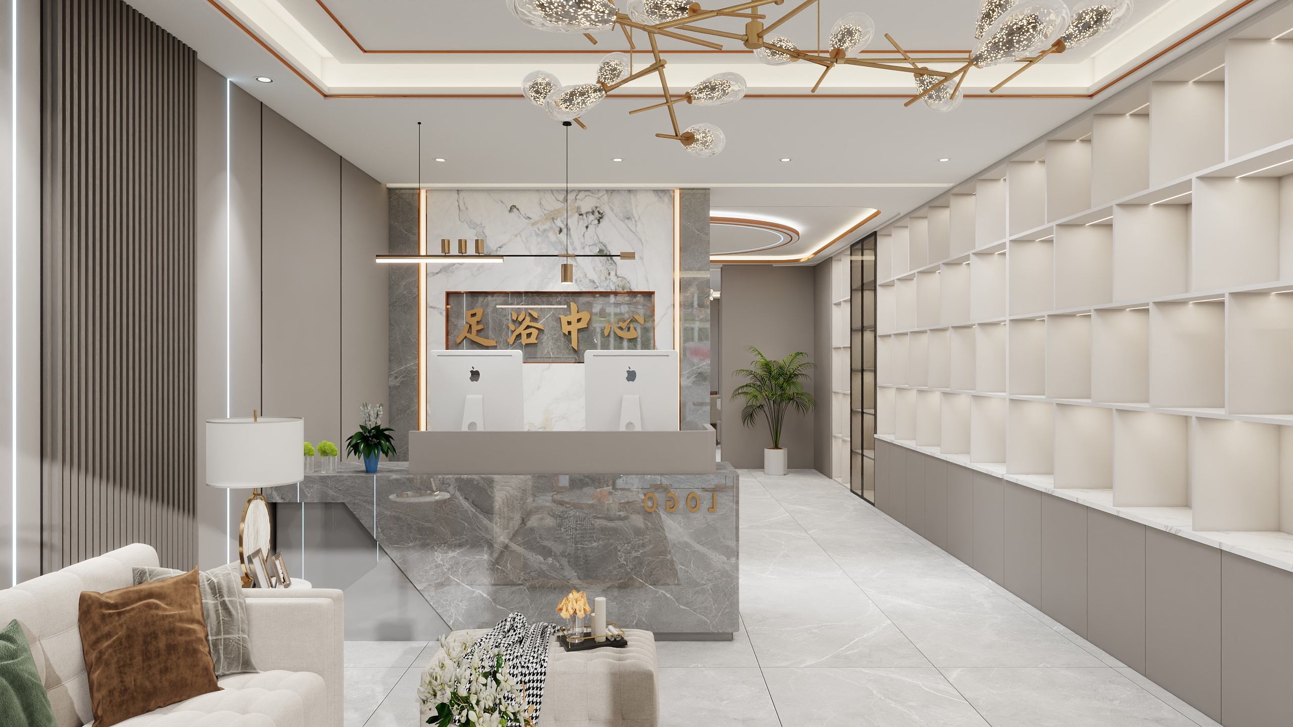 设计师玉京子-足浴店装修效果图