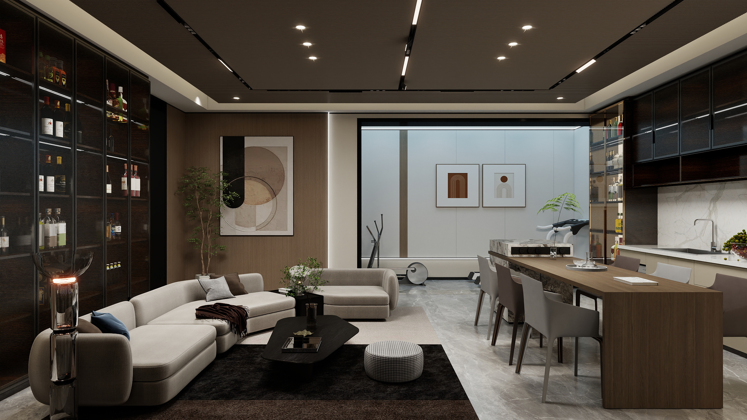 万超装饰-朱-丰泽园宅-地下室-装修设计方案