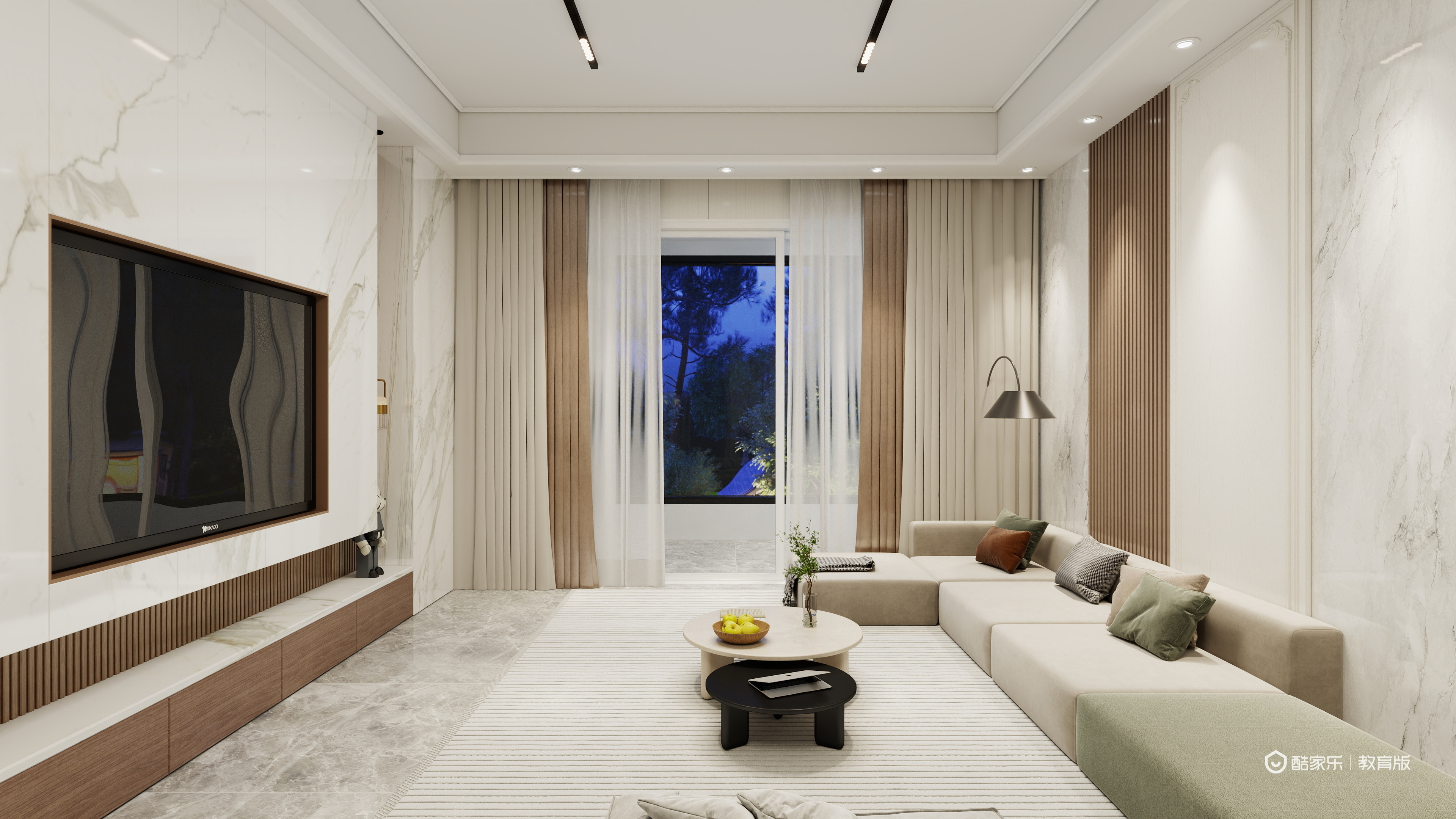 罗星莉-四川现代职业学院-罗星莉一层客餐厅装修效果图第4张