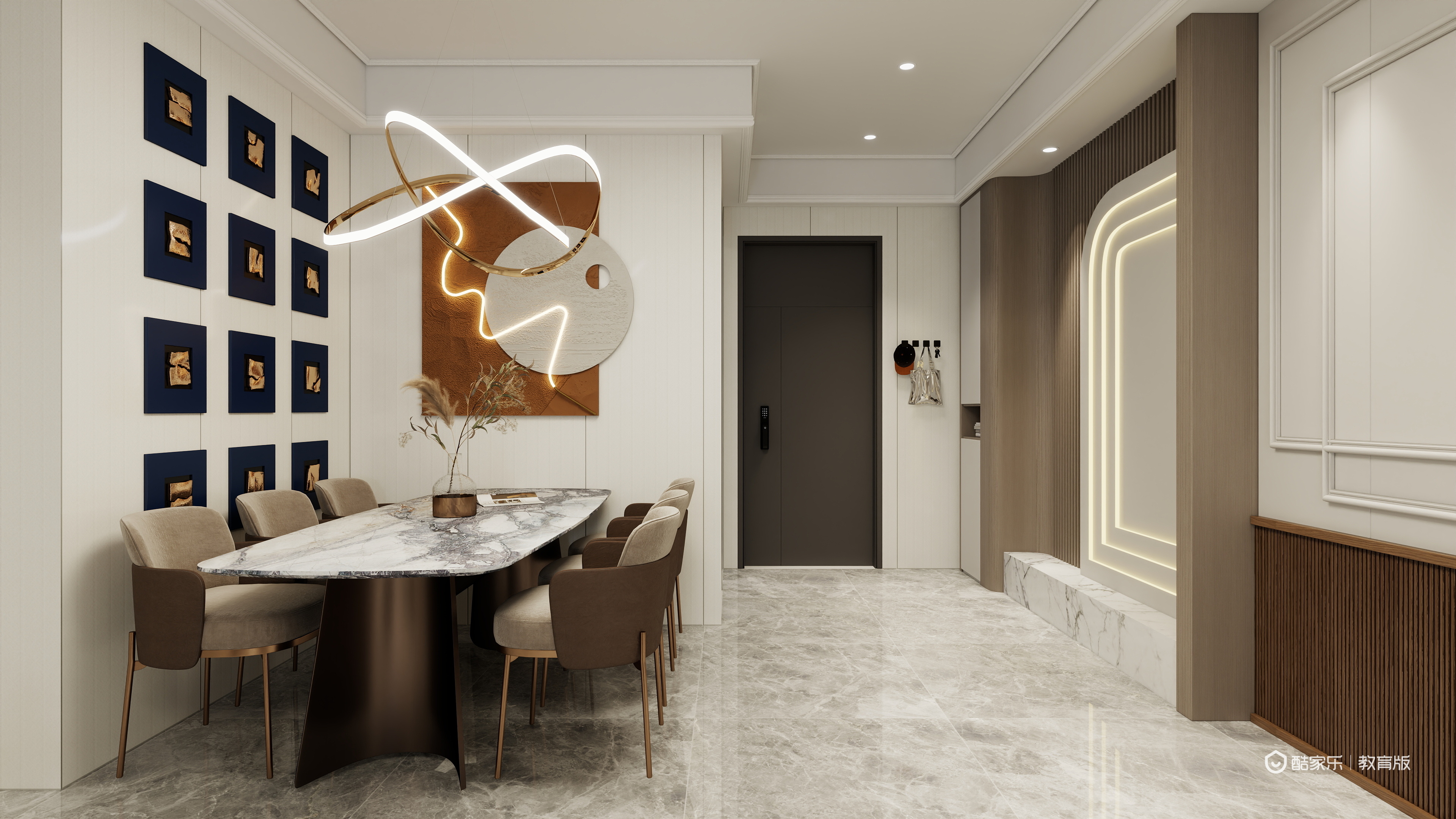 罗星莉-四川现代职业学院-罗星莉一层客餐厅装修效果图第5张