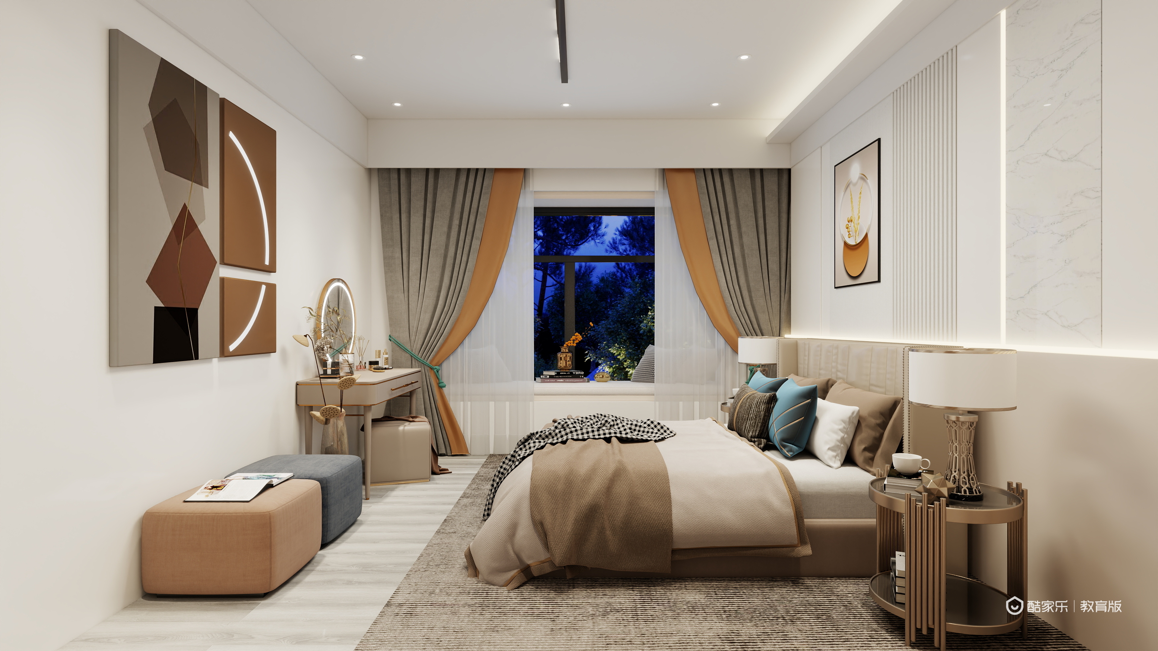 罗星莉-四川现代职业学院-罗星莉一层主卧装修效果图第2张