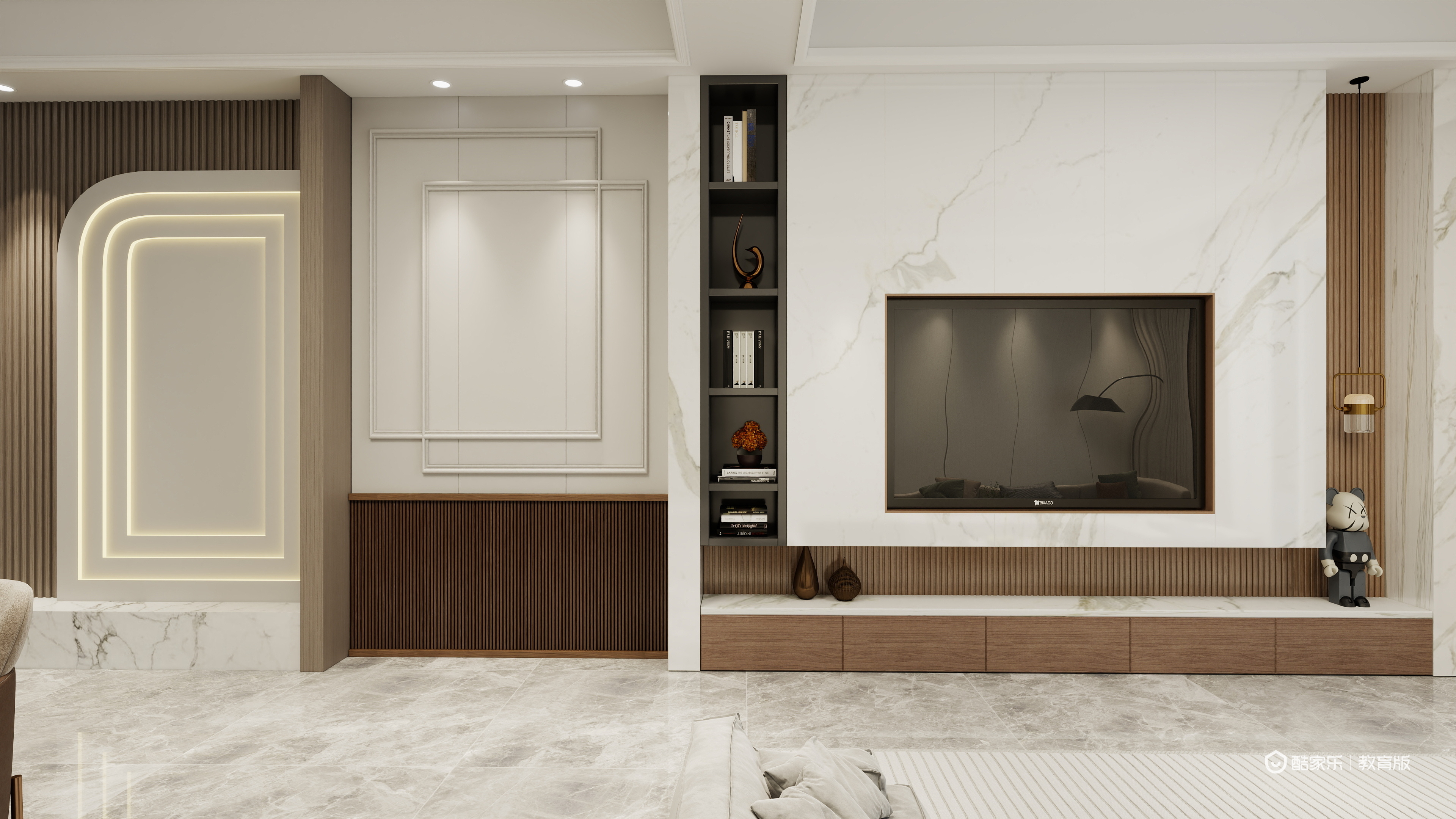 罗星莉-四川现代职业学院-罗星莉一层客餐厅装修效果图第1张